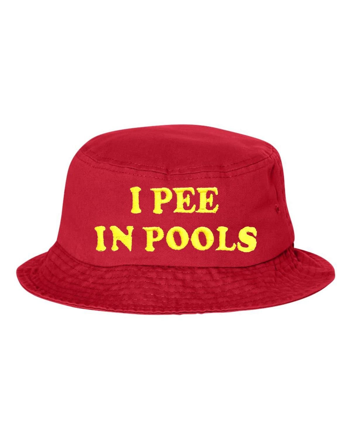 Go All Out Adult I Pee in Pools Embroidered Bucket Cap Dad Hat