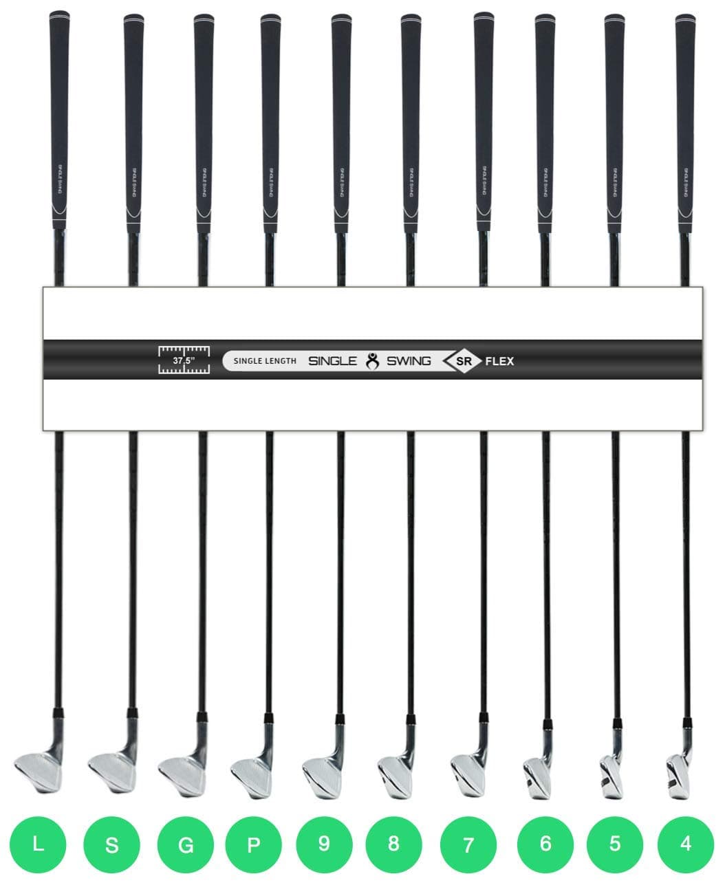 Single Swing, Single Length Golf Iron Set (4-LW) (right, graphite, Senior)
