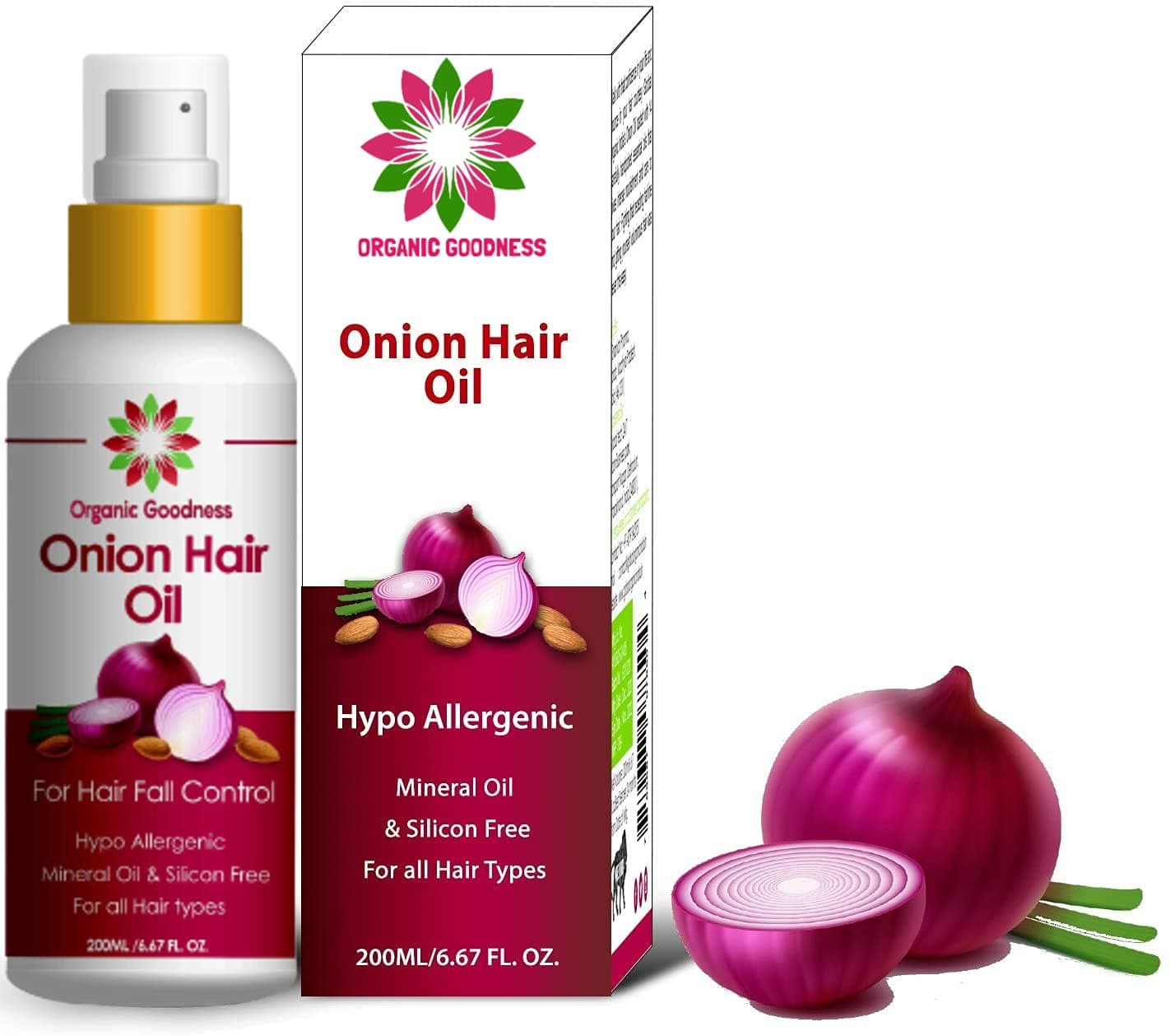 Onion Hair Oil for Hair Growth with Black Seed Oil 200ml Treats Rough and Damaged Hair, Reduces Hair Loss - Paraben, Sulfate and Cruelty Free