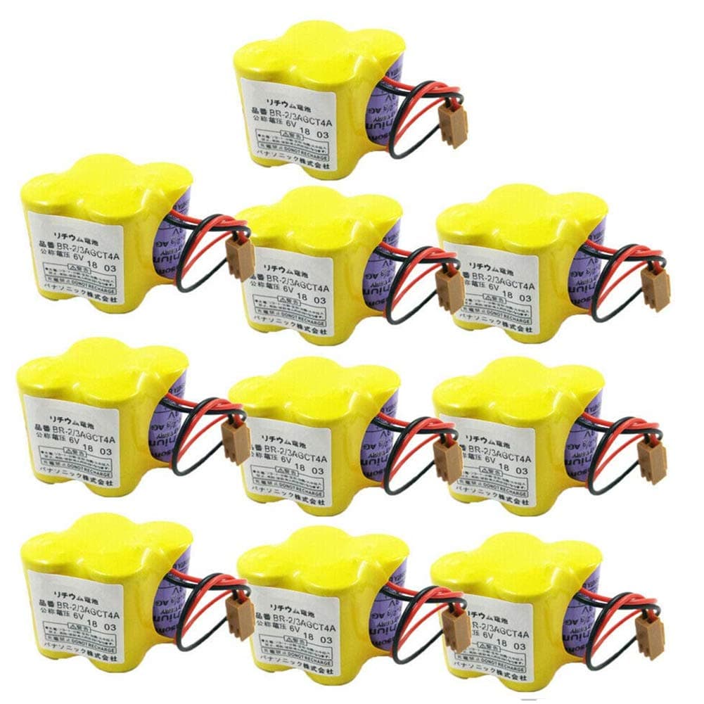 cjc 10-Pack BR-2/3AGCT4A 6V 4400mAh Replacement Battery for Panasonic FANUC A98L-0031-0025, CUSTOM-107, SHS749, ALIT0138, LIT0138