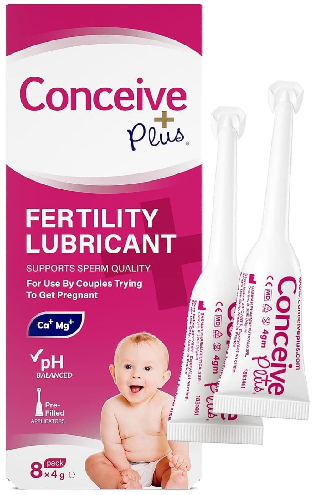 Conceive Plus Fertility Lubricant - for Women Trying to Get Pregnant, 8 x 4g Pre-Filled Applicators