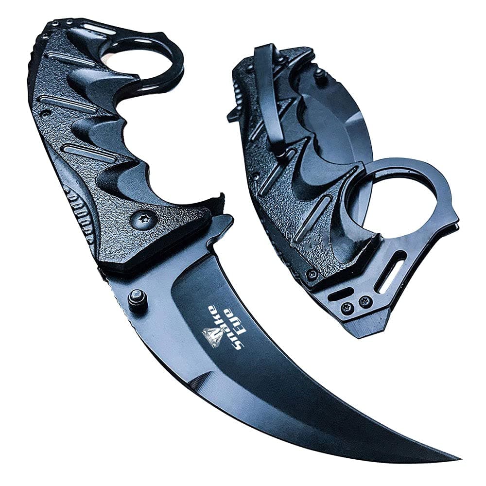 Snake Eye Tactical Everyday Carry Assist Style Folding Pocket Knife EDC (Black)