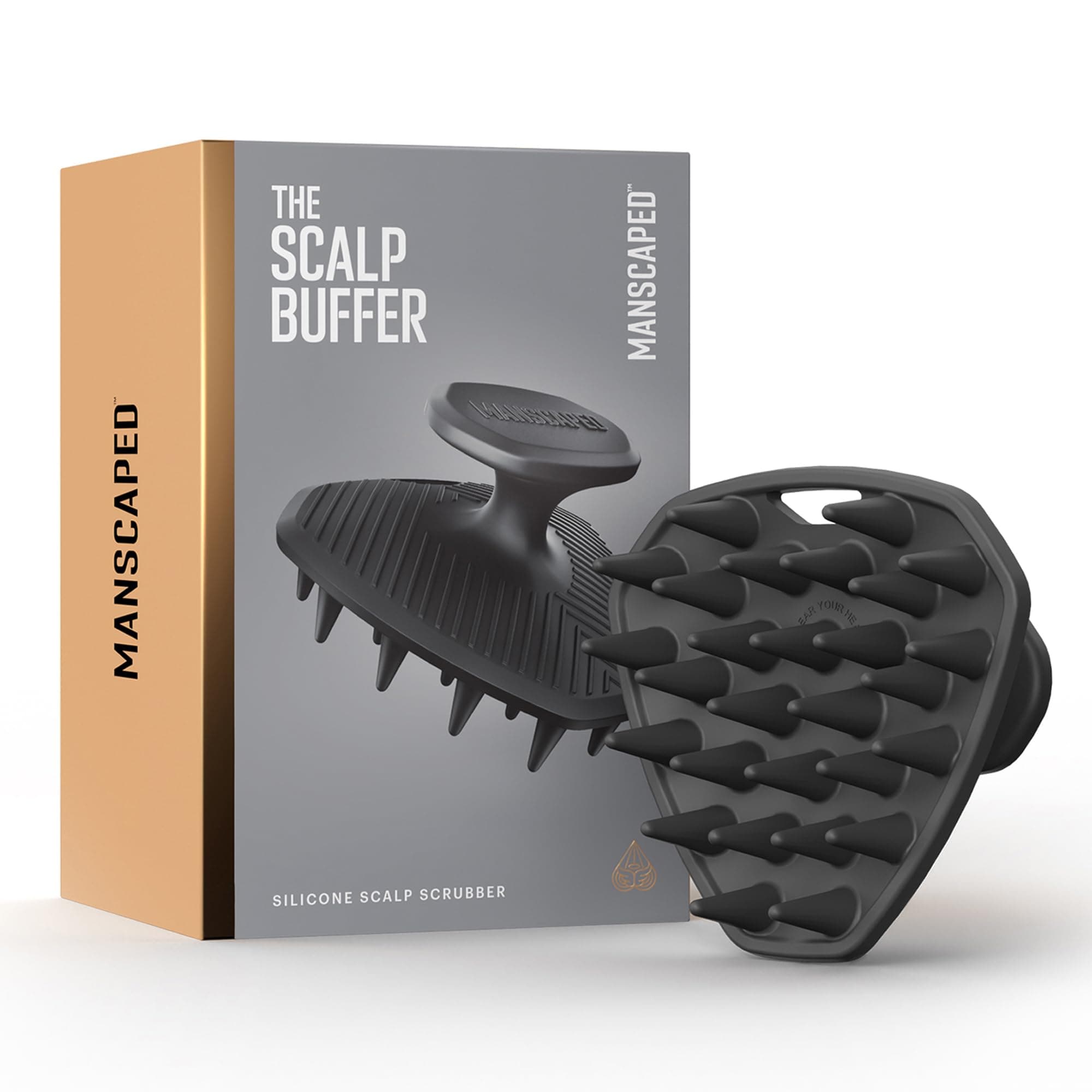 MANSCAPED® The Scalp Buffer Men's Silicone Head Scrubber - Premium Cleansing & Exfoliating Hairbrush, Ergonomic Handheld Design, Scalp Massage (1 Pack)