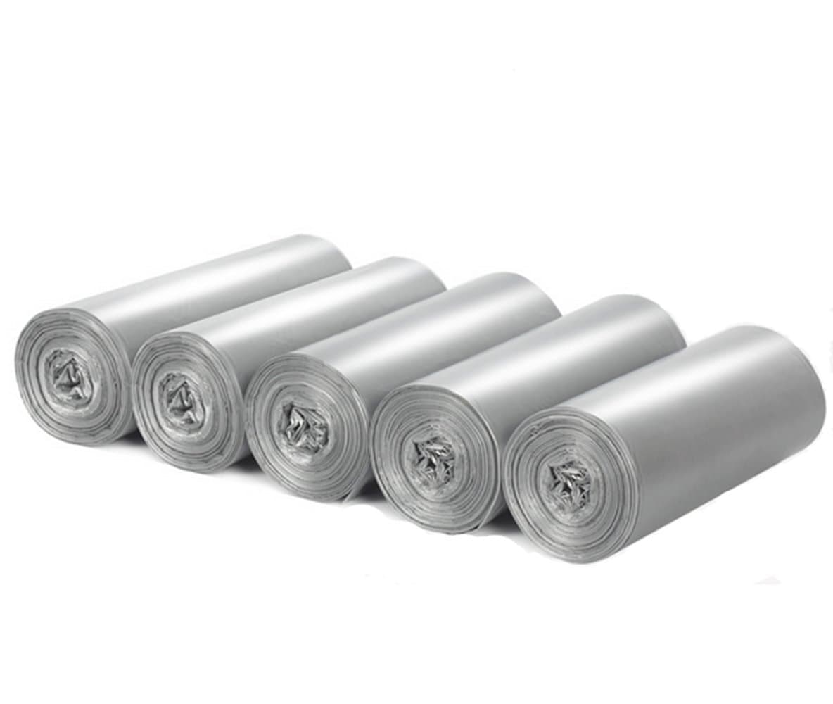 Small Garbage Bag, 5 Gallon Strong Durable Disposable Kitchen Trash Wastebasket Bags Can Liners for Home Office Waste Bin Bathroom 5 Roll Totally 100 Counts (Silver)