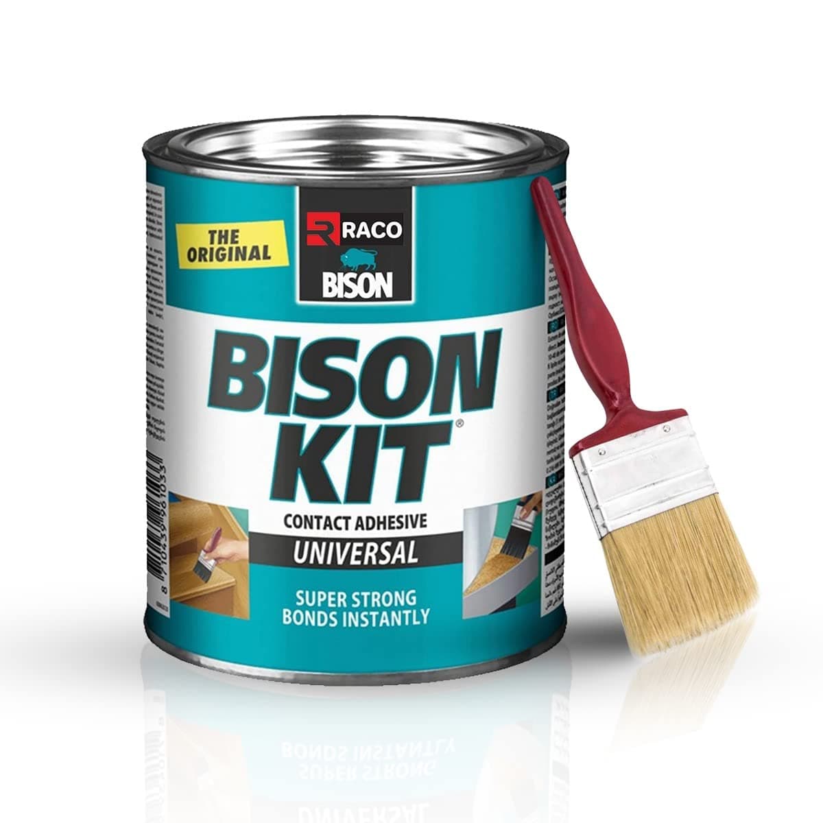 RACO Bison Kit Universal Contact Adhesive Glue, Super Strong, Liquid, 650ml with 2 1/2 Inch Brush