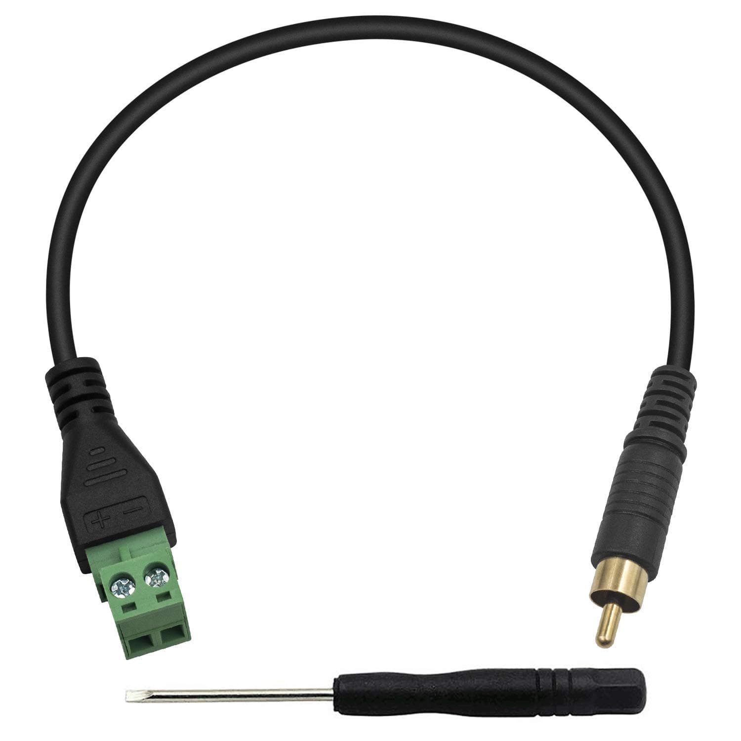 Poyiccot Speaker Wire to RCA Adapter Converter, RCA to Speaker Wire Adapter Cable, Speaker Phono RCA Male to 2 Screw Terminal Female Audio Video Type Balum Connector Adapter Cable 12inch/30cm