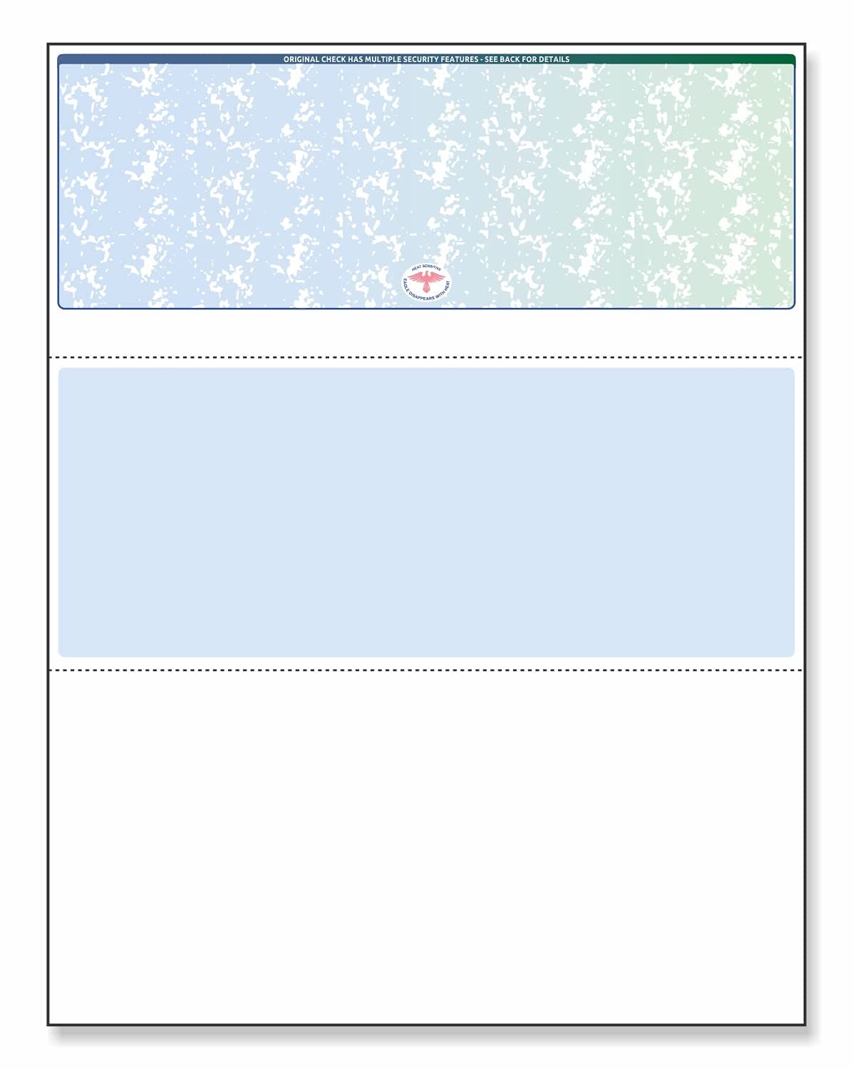 Next Day Labels NextSecure BLANK (Not Customized) Check Stock for Laser/Ink-Jet, 500 Sheets Per Pack (Blue/Green Prismatic Top)