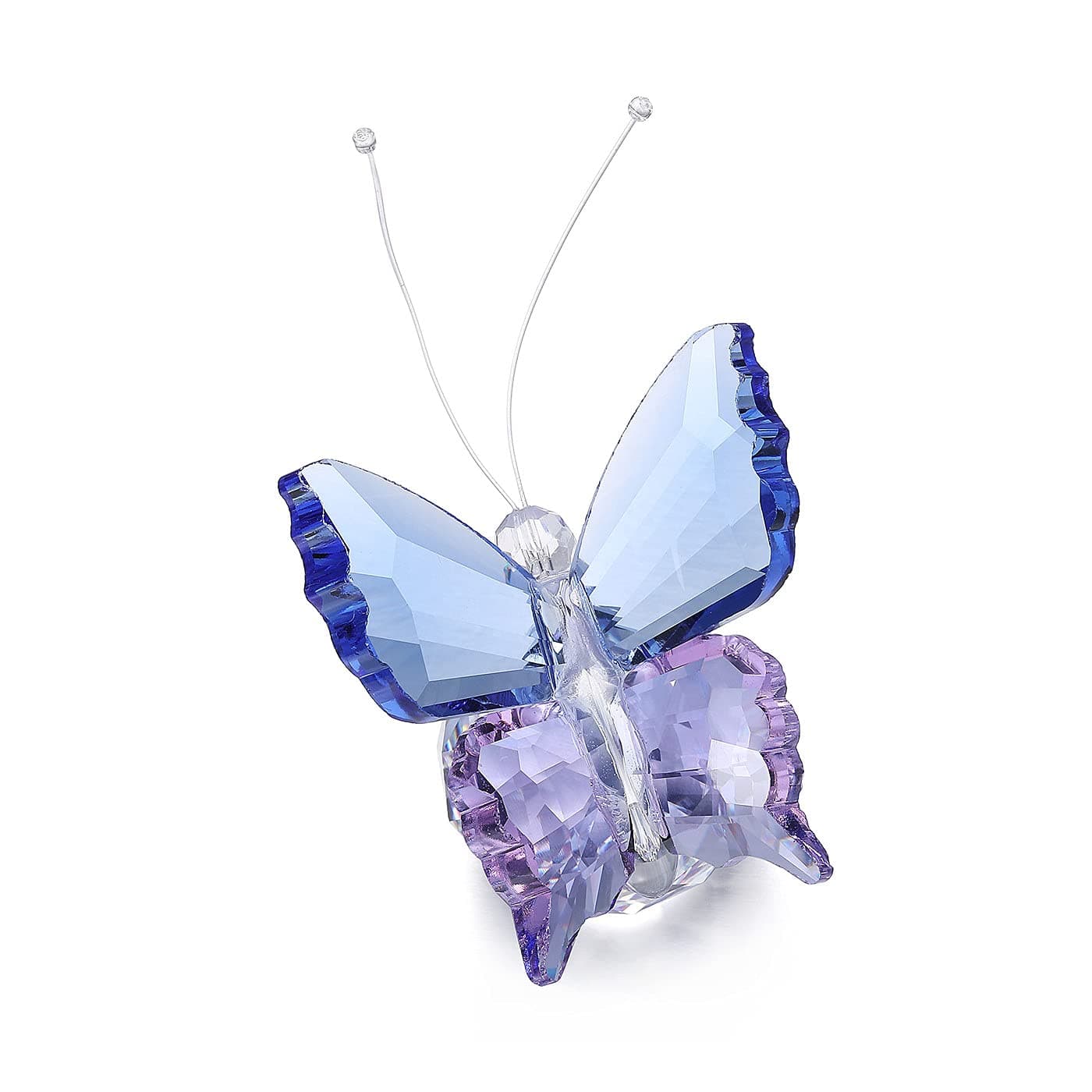 GEHECRST Blue-Purple Flying Butterfly Ornament, Crystal Ball Prism Collectible Figurine, Home Decoration with Gift Box for Mother's Day, Birthday, Housewarming