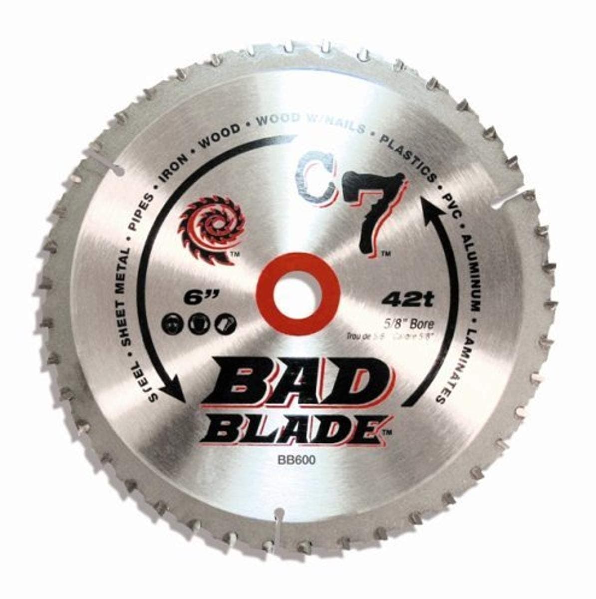 BB600 C7 Bad Blade 6-Inch 42 Tooth With 5/8-Inch Arbor
