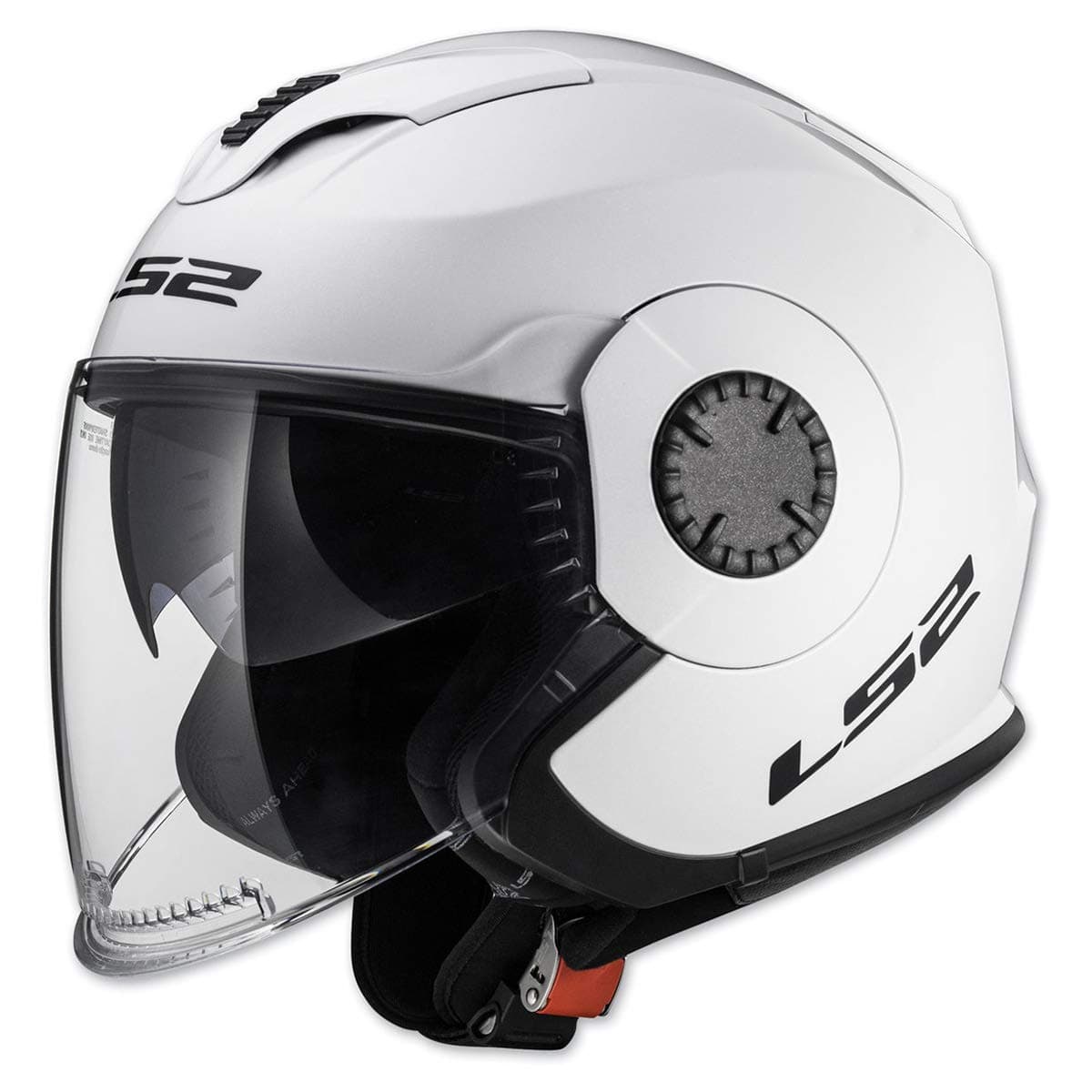LS2 Helmets Unisex-Adult Solid Helmet with Shield (White, Medium)