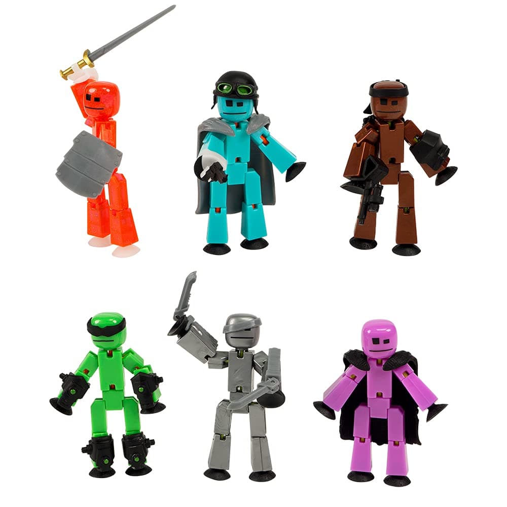 Zing Off the Grid Pack, Set of 6 Poseable Action Figures with Weapons and Accessories, Includes Striker, Clint, Pixel, Raptus, Shift and Regalius