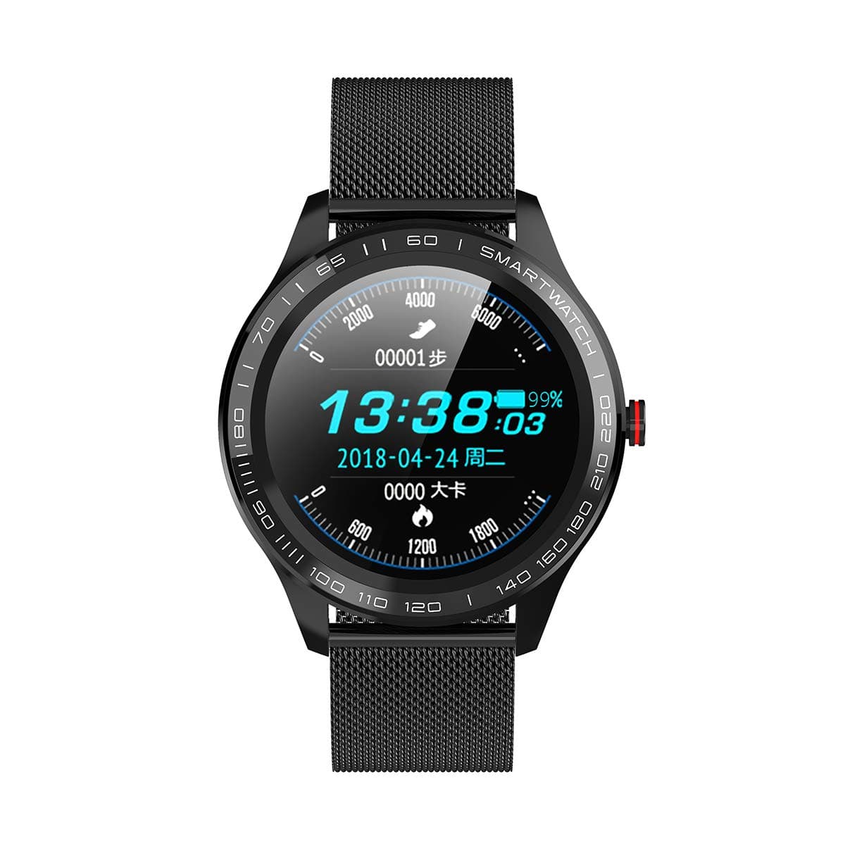 Microwear L9 IP68 Waterproof 1.3in IPS BT4.0 PPG, ECG Heart Rate Blood Pressure Blood Oxygen Monitor Smart Watch