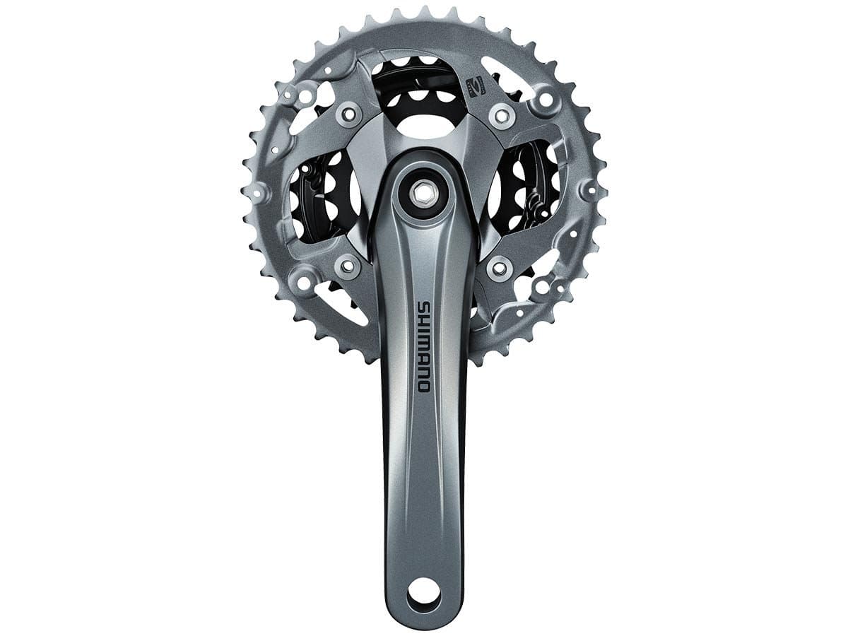 Shimano Alivio 9-Speed Mountain Bicycle Crank Set - FC-M4000 (Silver - 175MM, 40X30X22T, w/o Chain Guard)