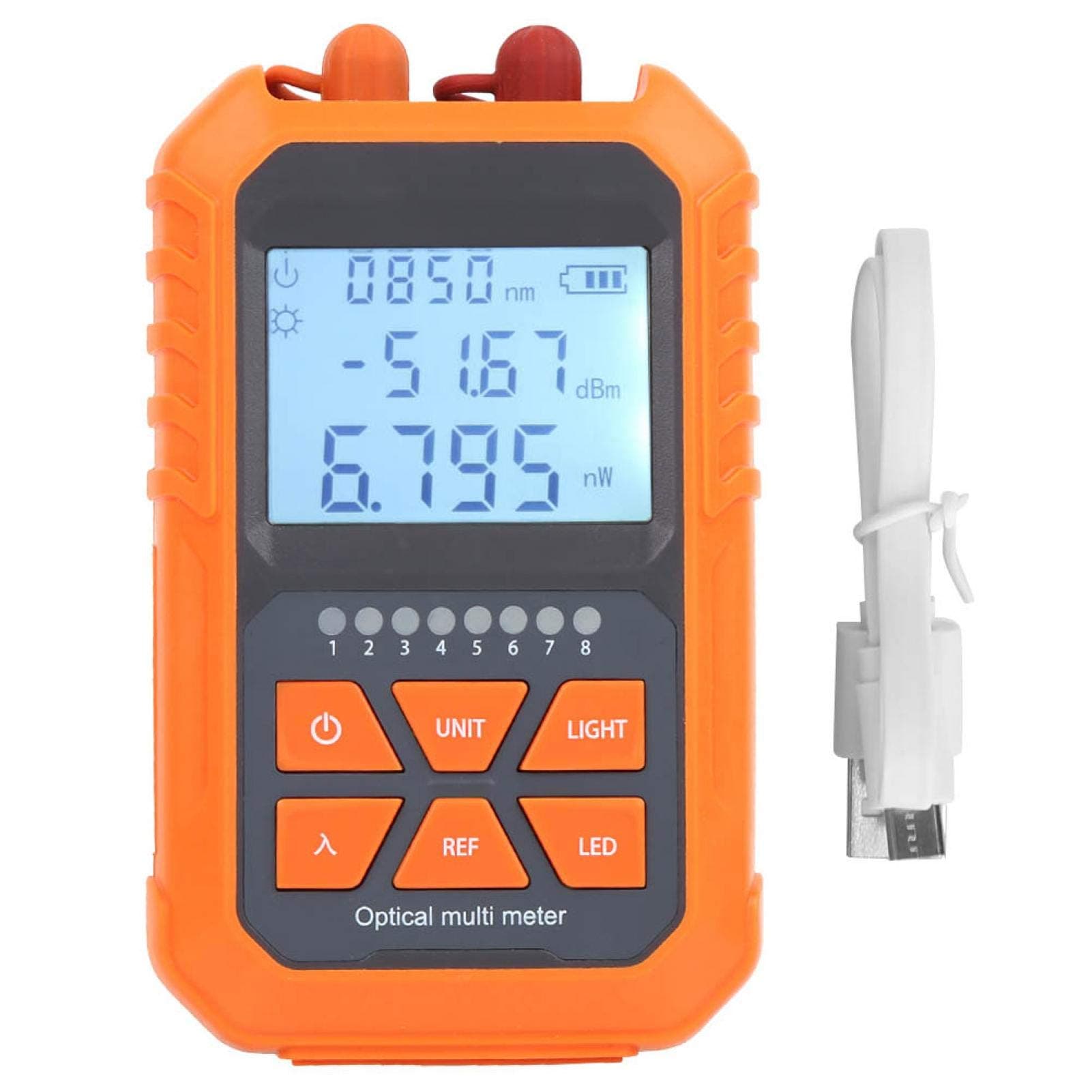 EVTSCAN Optical Power Meter Mini Fiber Light Attenuation Tester Red‑Light All‑in‑One Wavelength Memory