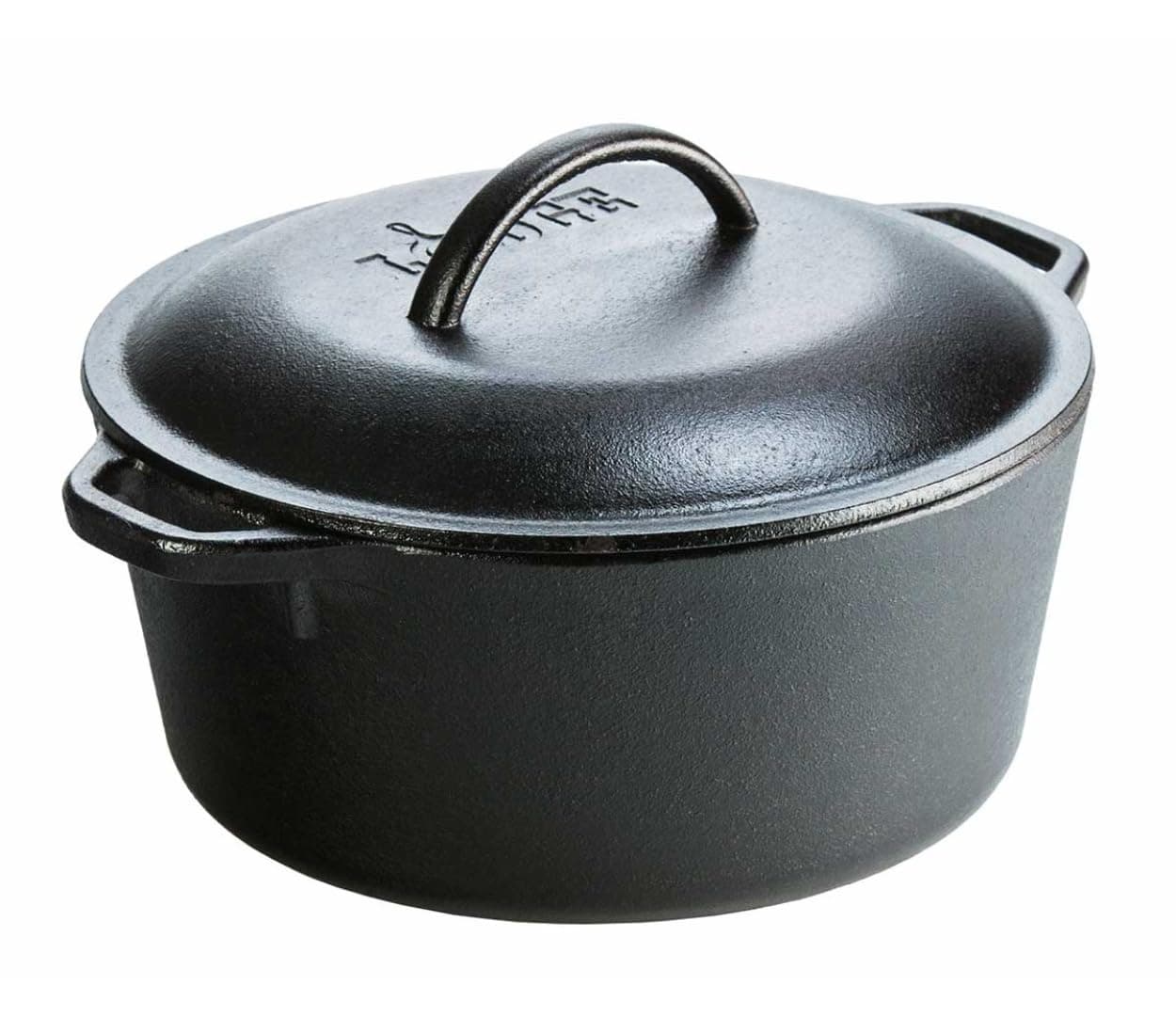 5 Quart Cast Iron Dutch Oven. Pre-Seasoned Pot with Lid and Dual Loop Handle