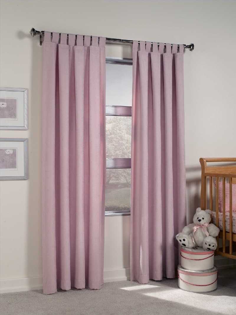 CHF & You Ultra Suede Tab Top Window Curtain Panel, Pink, 50-Inch X 84-Inch