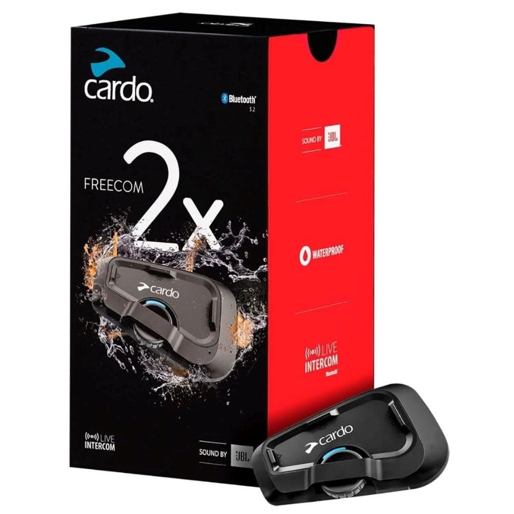 Cardo FRC2X003 Freecom 2X Motorcycle 2-Way Bluetooth Communication System Hea...