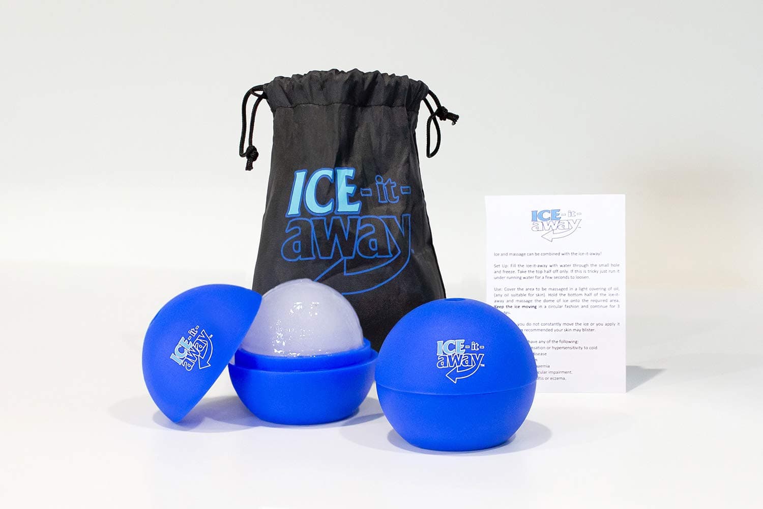 Ice-It-Away Ice Massager Ball – for Bumps, Bruises and Injuries – Reduces Pain and Swelling – Silicone - Reusable