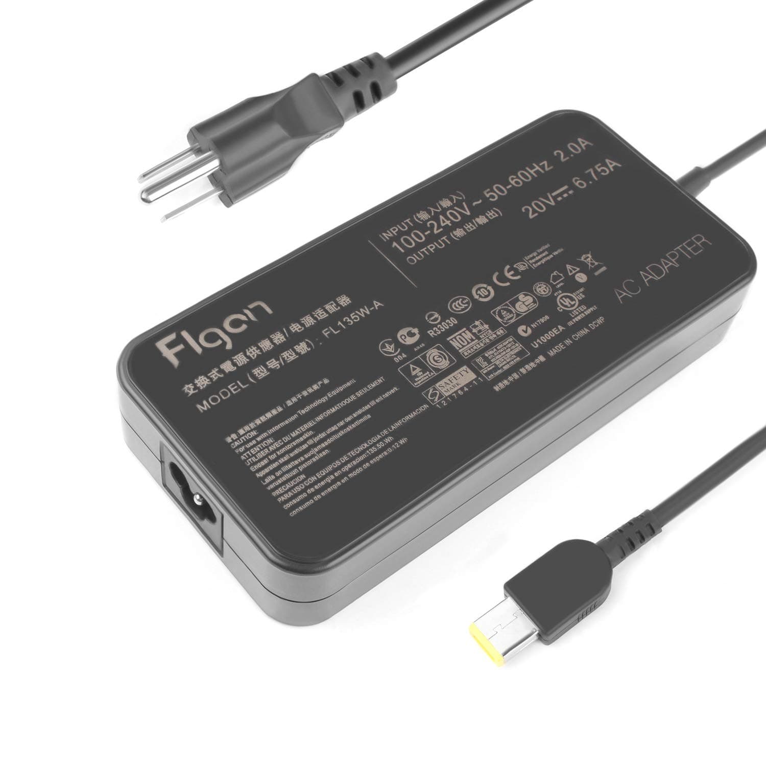 135w 20v 6.75a Charger Power Adapter Cord for Lenovo ThinkPad X1 Extreme ThinkPad P1 T470P T460P T450P T440P ADL135NCC2A ADL135NCC3A ADL135NLC3A ADL135NDC3A