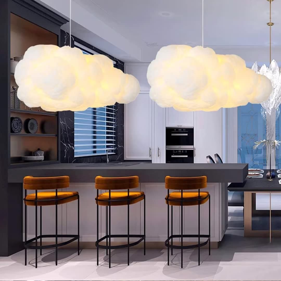 Creative 3D Pendant Light PVC Cotton Cloud Lampshade Chandelier Ceiling Light for Dining Room, Living Room, Shopping Mall