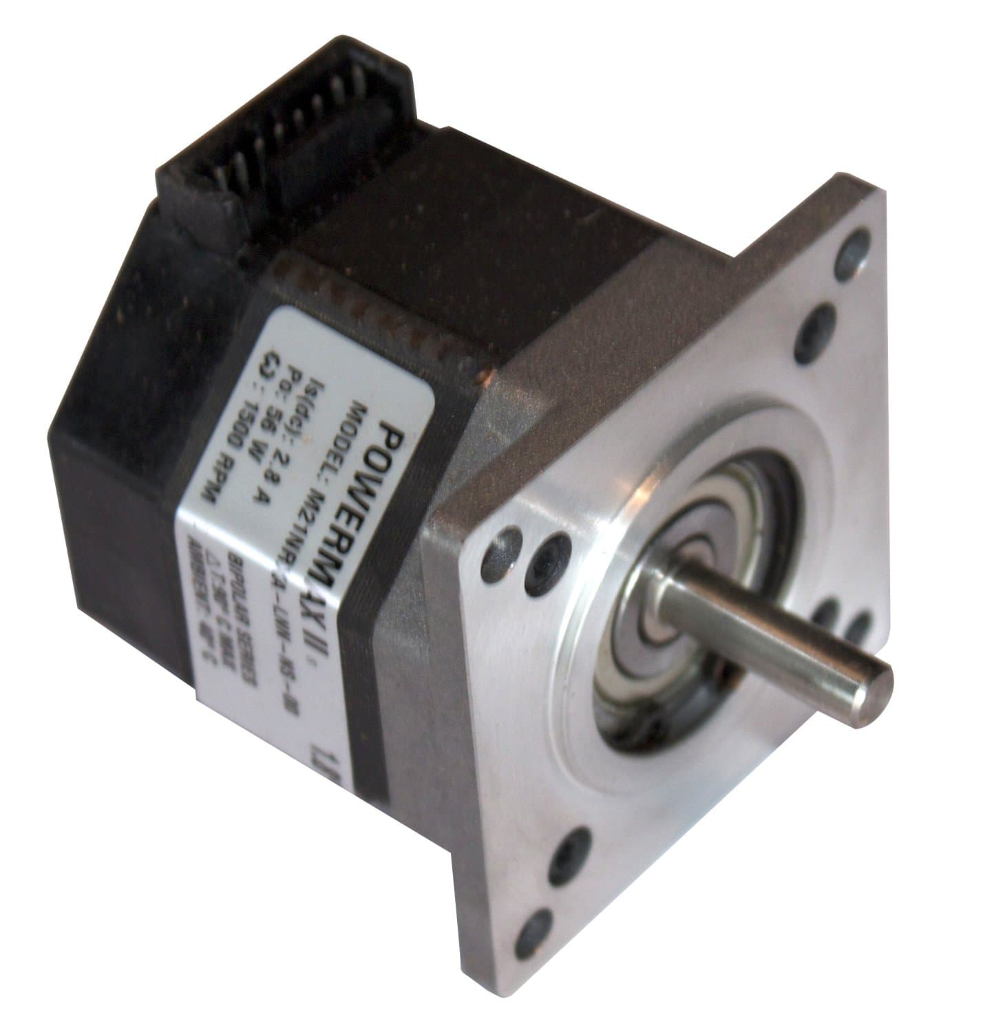 P22NRXD-LNF-NS-00 Stepper Motor with Integral Receptacle, Flat Shaft 203 oz.-in, 1.25 ADC, 200 Full Steps/Rev, 1.8 Degree Step Angle, -20 Degree C to +40 Degree C Operating Temperature