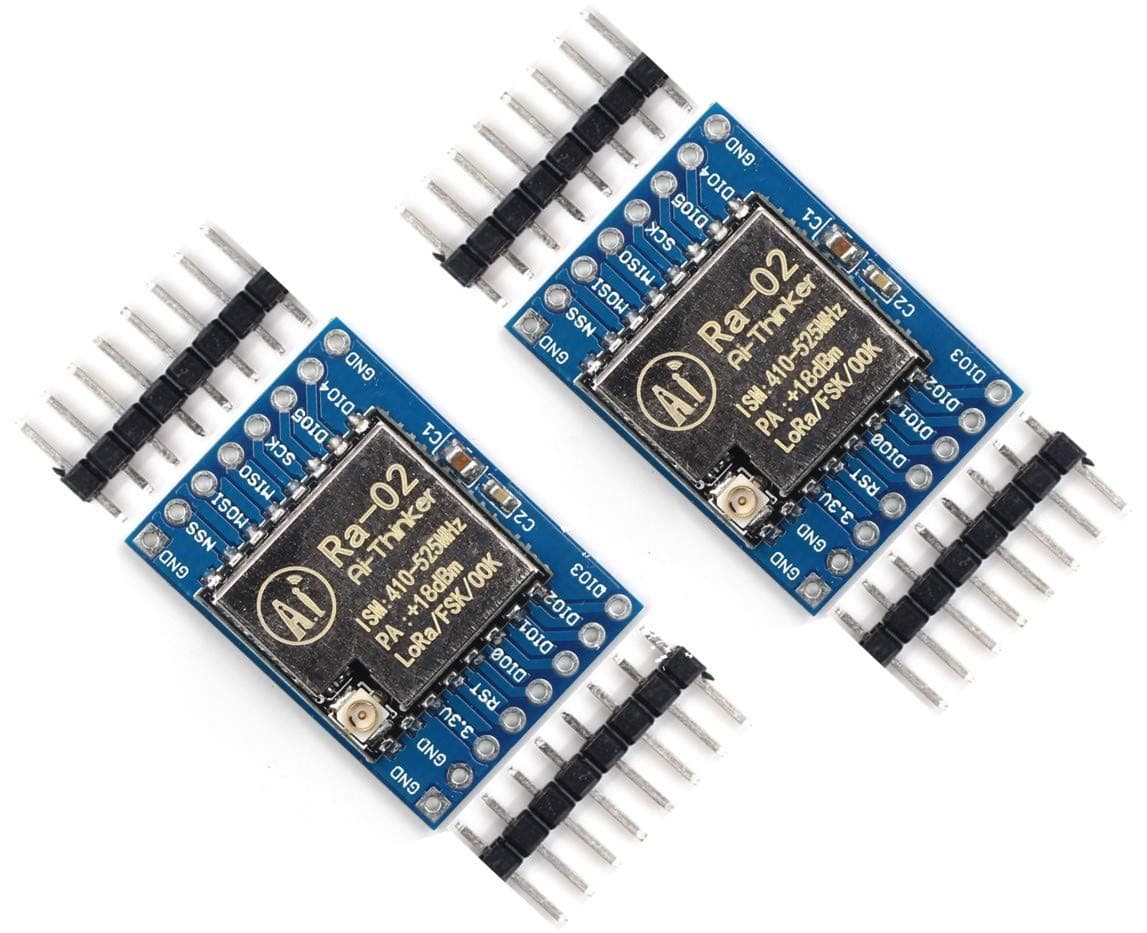 TECNOIOT 2pcs SX1278 LoRa 433MHz Ra-02 Wireless Spread Spectrum Transmission Socket Ra02