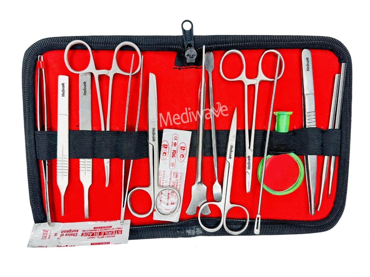 MEDIWAVE Surgical Instrument Tool Kit | Forceps for Medical Purpose | Dissection Kit | Surgical Instruments Set | Re-Usable | Stainless Steel | 17 Pcs Kit