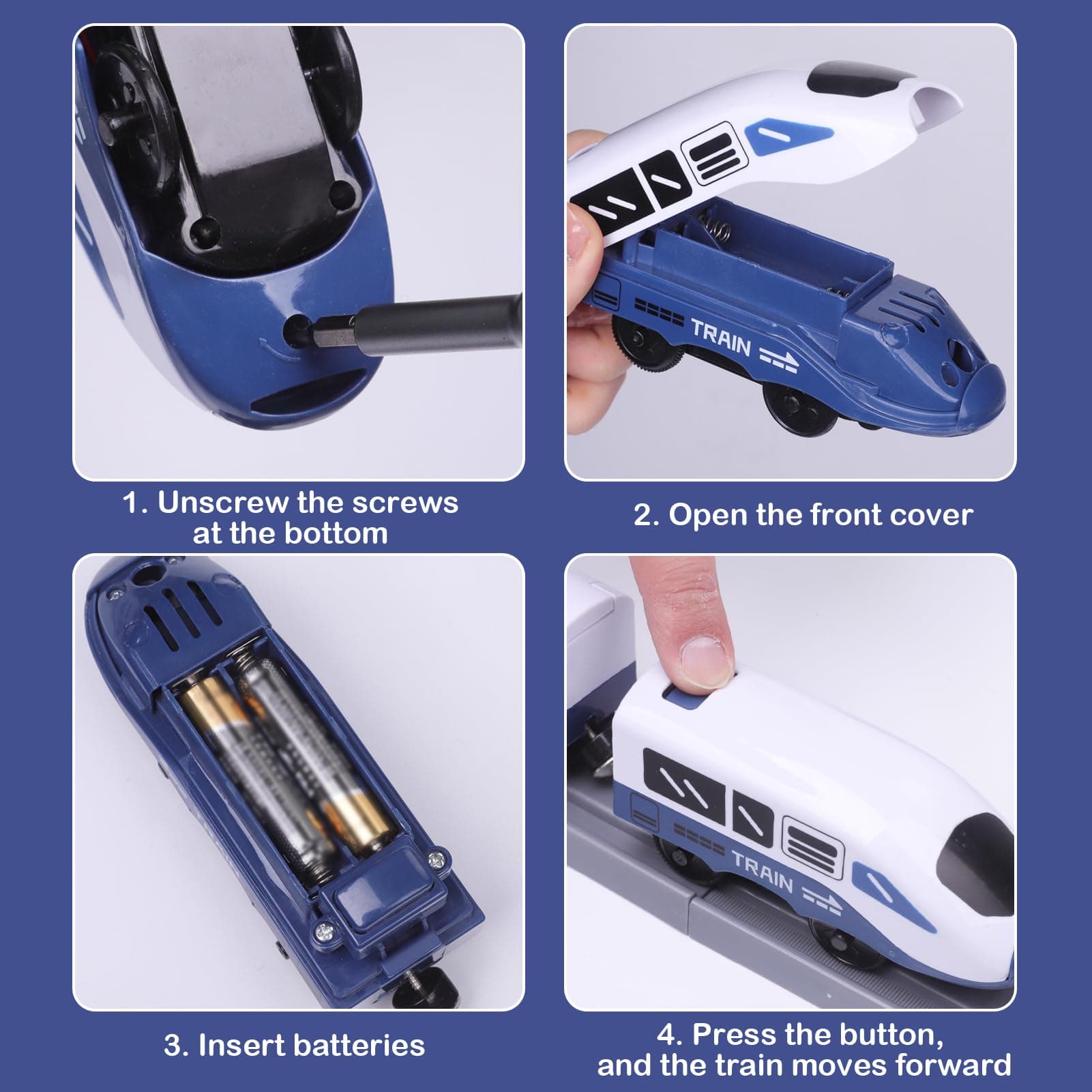 XIAPIA Electric Train Sets Railway Learning Educational Toys for Kids Boys Girls Age 3 Years Up, 104 Pcs Track Accessories Car Set Christmas Xmas New Year Gifts