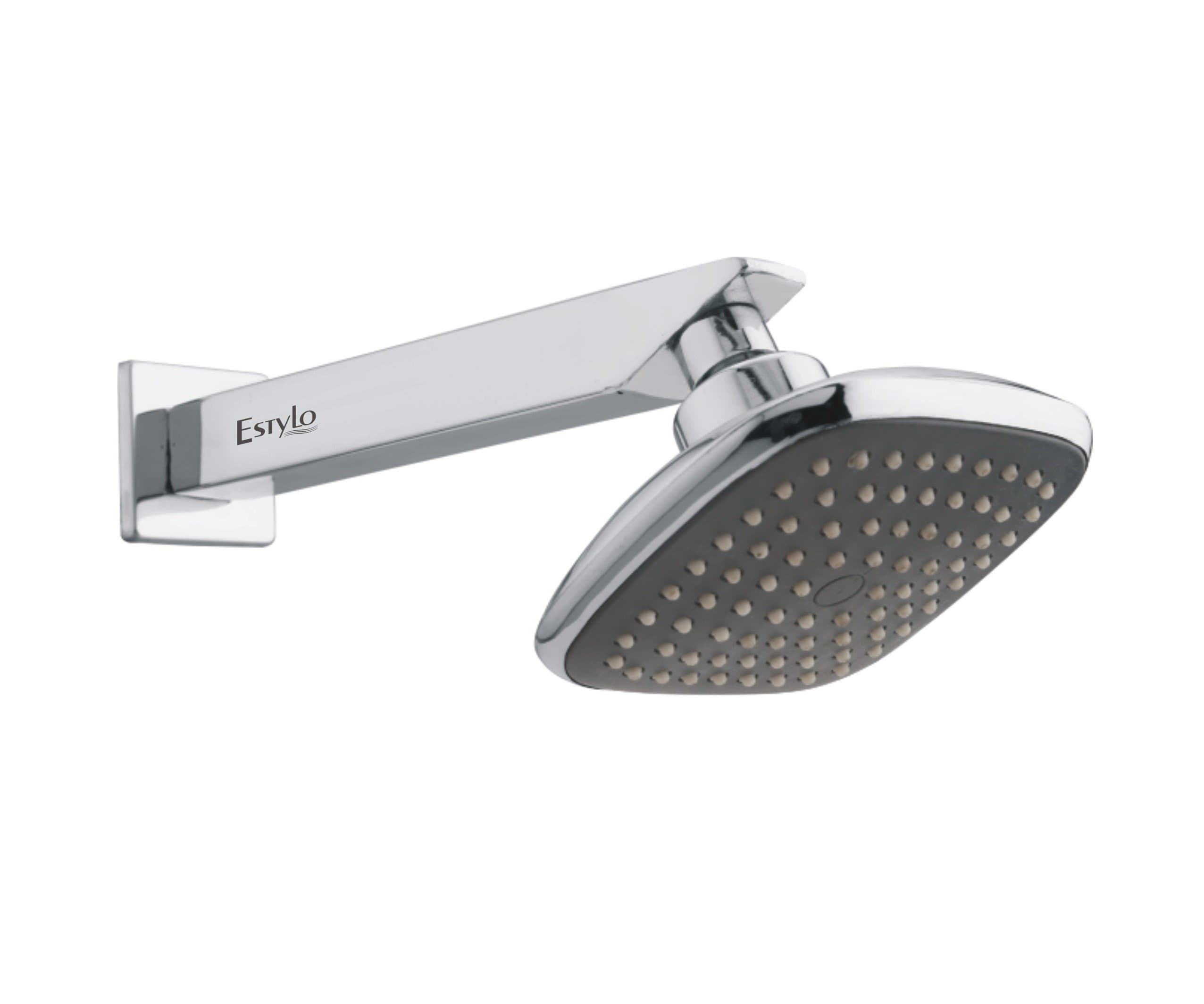 ESTYLO Brand - ABS Bend Shower GALAXY 4" With 9" SS ARM WITH RUB IT TECHNOLOGY/EASY TO CLEAN SILICON NOZZLE CAT NO: 3845