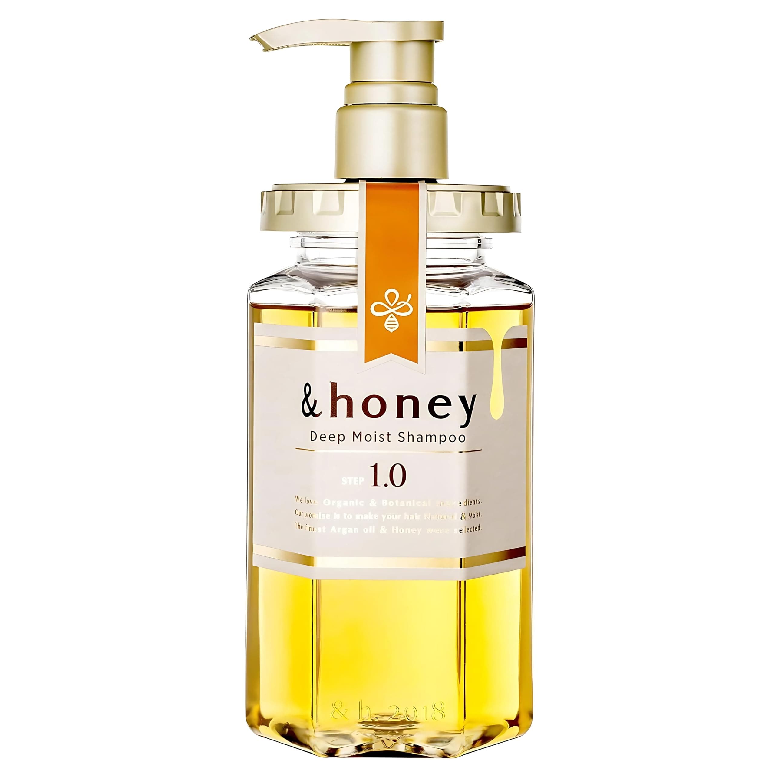 & Honey FWMGL Deep Moist Hair Shampoo Step1.0 (Moist Wash) Pump 440ml - Peony Scent (Green Tea Set)