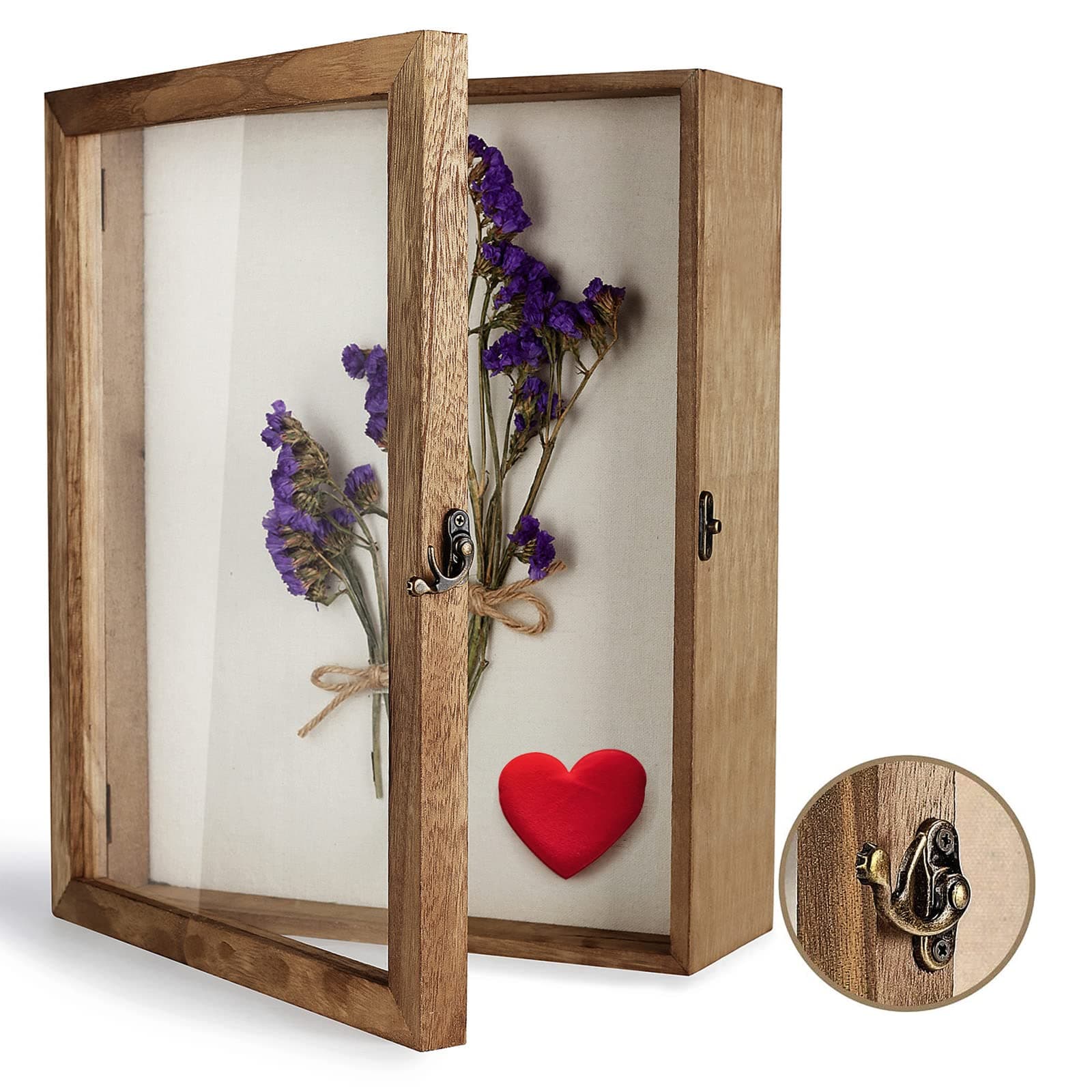 – Shadow Box Display Case 11”x14”(28x36cm) Shadowbox Frame with Linen Back Memorabilia Bouquet Medals Photos Memory Box for Keepsakes