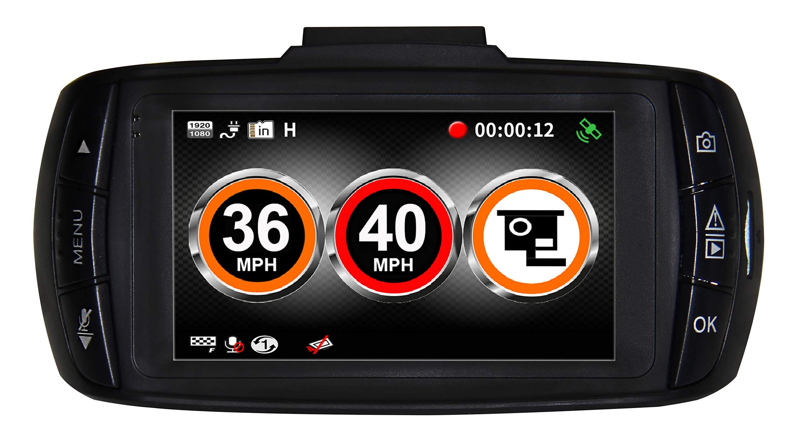 Aguri DX1000 Dash Cam with 1296 Super HD video recording and GPS speed trap detection