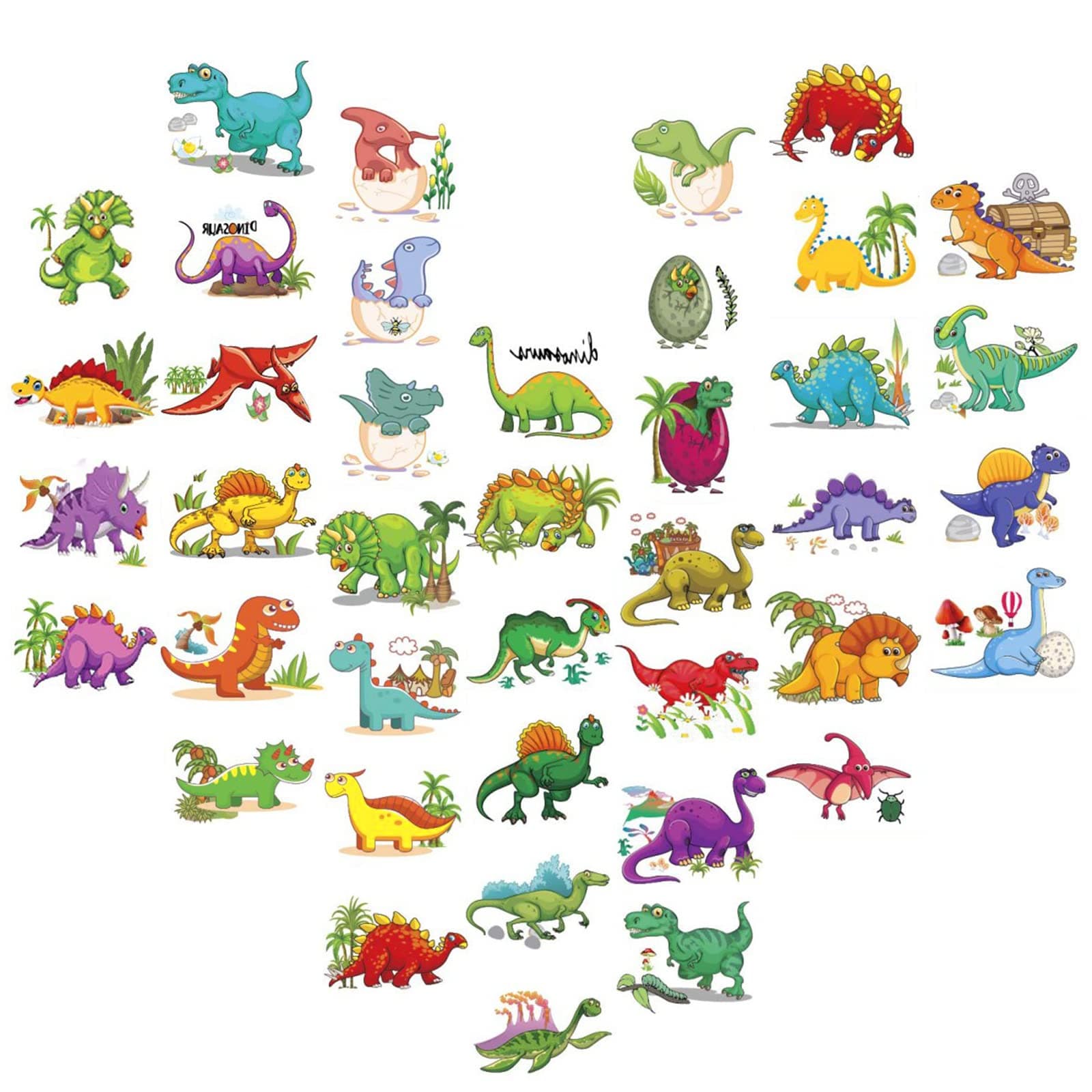 Dinosaur Temporary Tattoos, 240pcs (Pack of 30 Sheets) Happy Easter Dinosaur & Eggs Tattoos Kids Boys Birthday Party Favors Supplies Goodie Bag Fillers