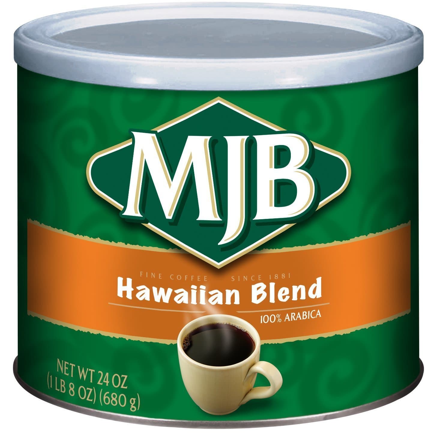 MJB Coffee, Hawaiian Blend Ground Coffee, Medium Roast, 24 Ounce