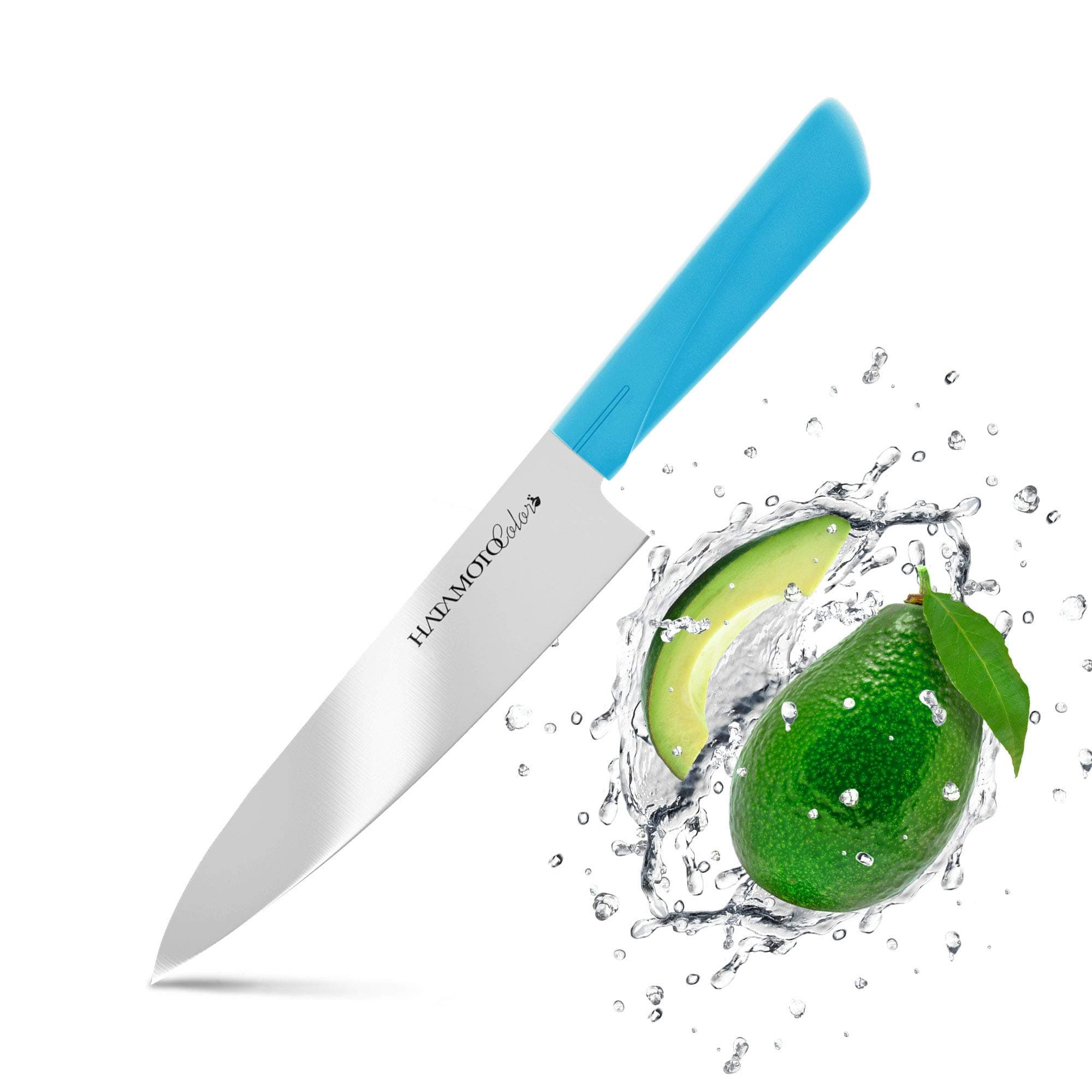 HATAMOTO Japanese Knife - Kitchen Knife - Chef Knife - Sharp Knife for cooking - Professional Knife for Pampered Chef - Color Knife Handle - Gyuto - Japanese Knifes for Cooks - Stainless Steel