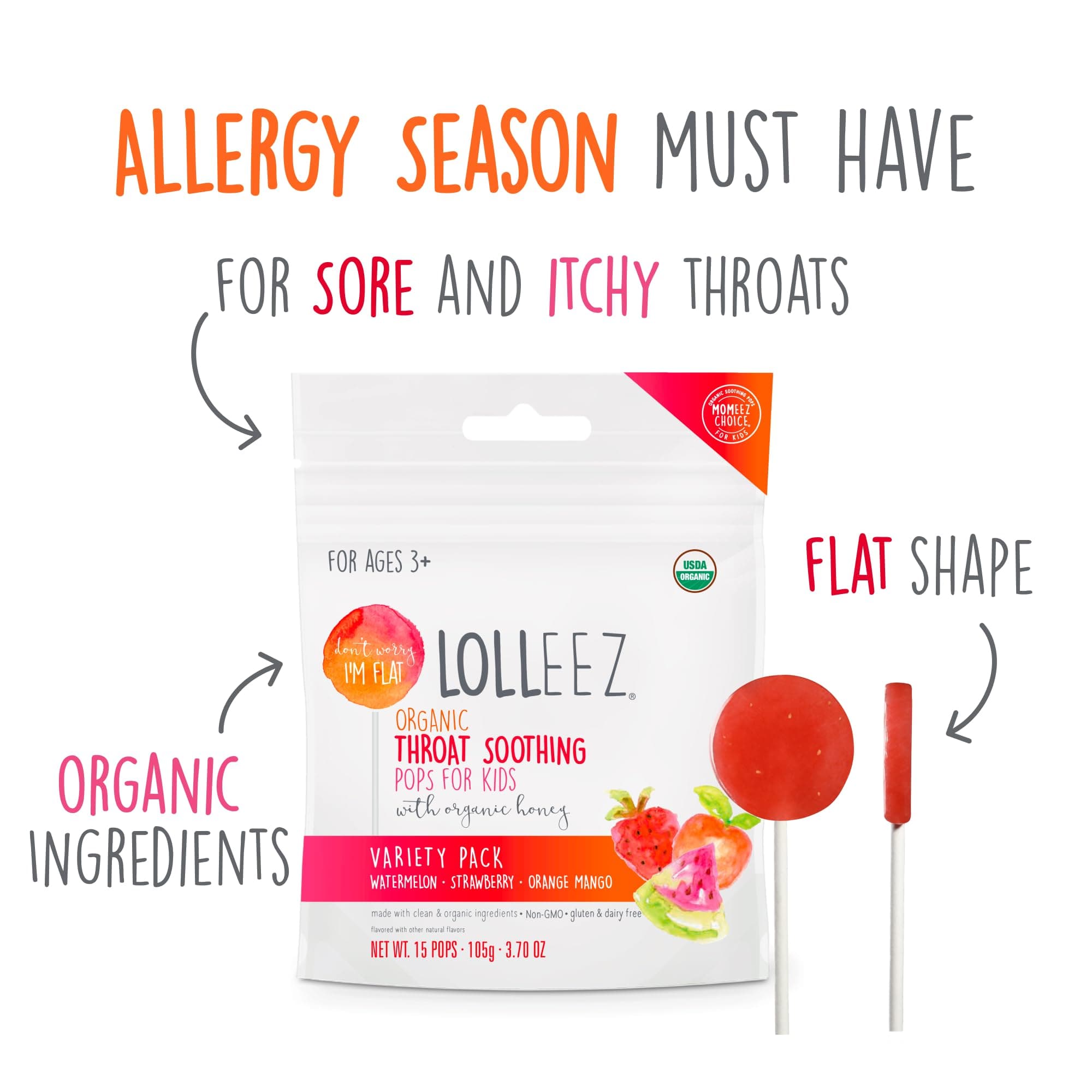 Lolleez Organic Throat Soothing Pops