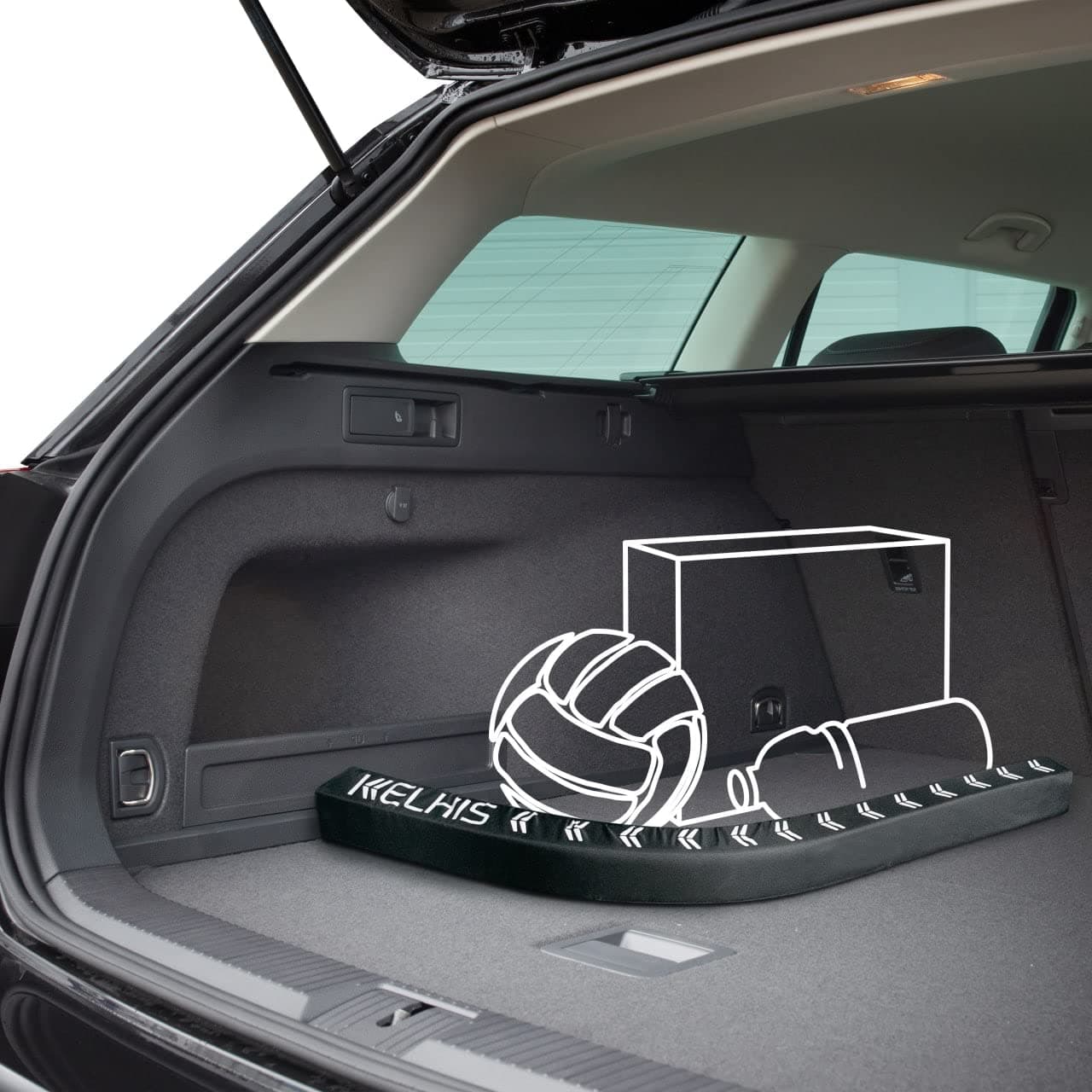 Kelhis Flexistick Car Trunk Organiser - Unique Flexible Vehicle Tidy Storage Organisation Accessories for Auto Boot, SUV and Sedan (98cm)