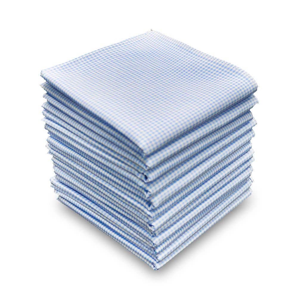 Men's Handkerchiefs Classic Plaid Light Color Pure Cotton 12-piece Set