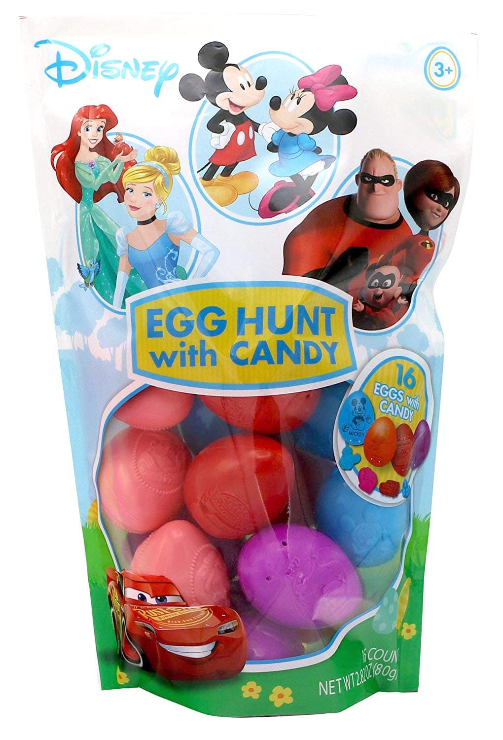 Disney Characters Easter Egg Hunt Assortment With Surprise Golden Egg, 16 count