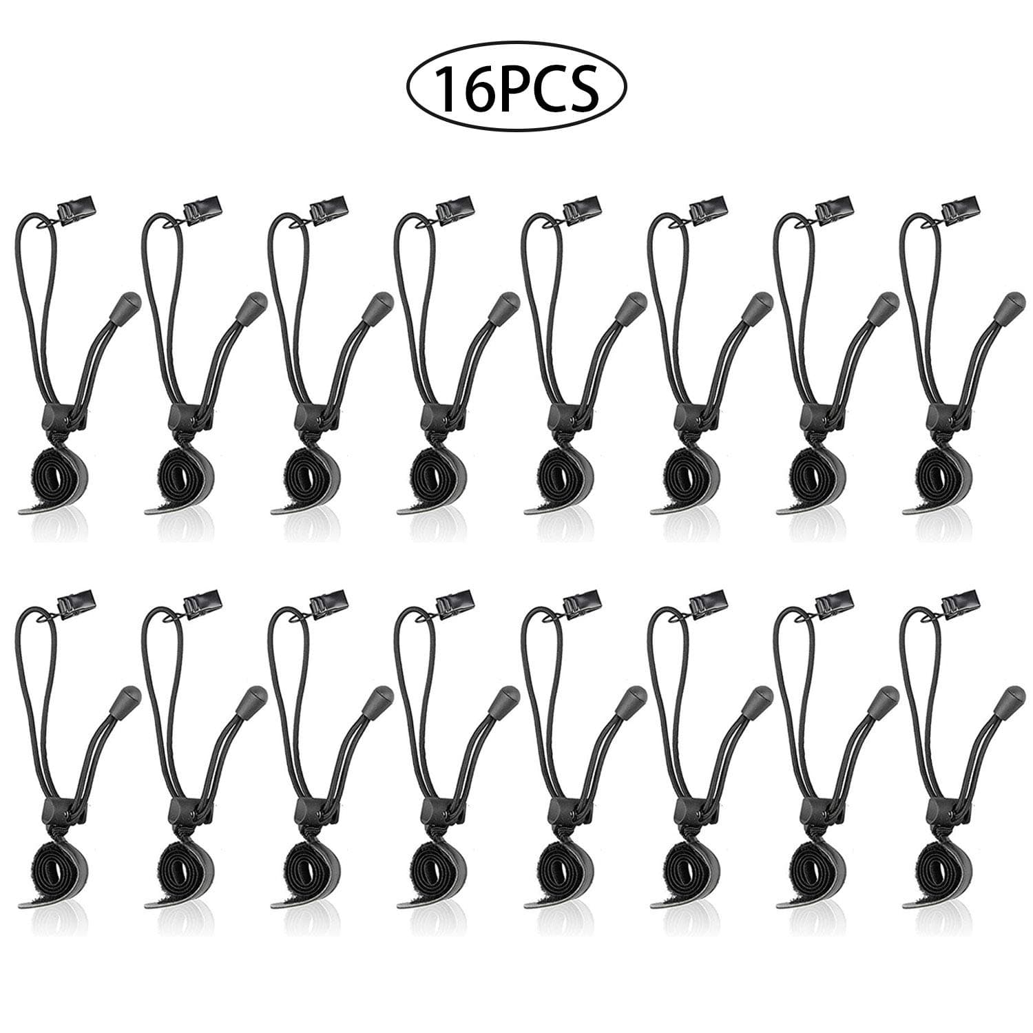 SLOW DOLPHIN Backdrop Background Muslin String Clips Holder Multifunctional for Photo Video Photography Studio 16 Pack, Black