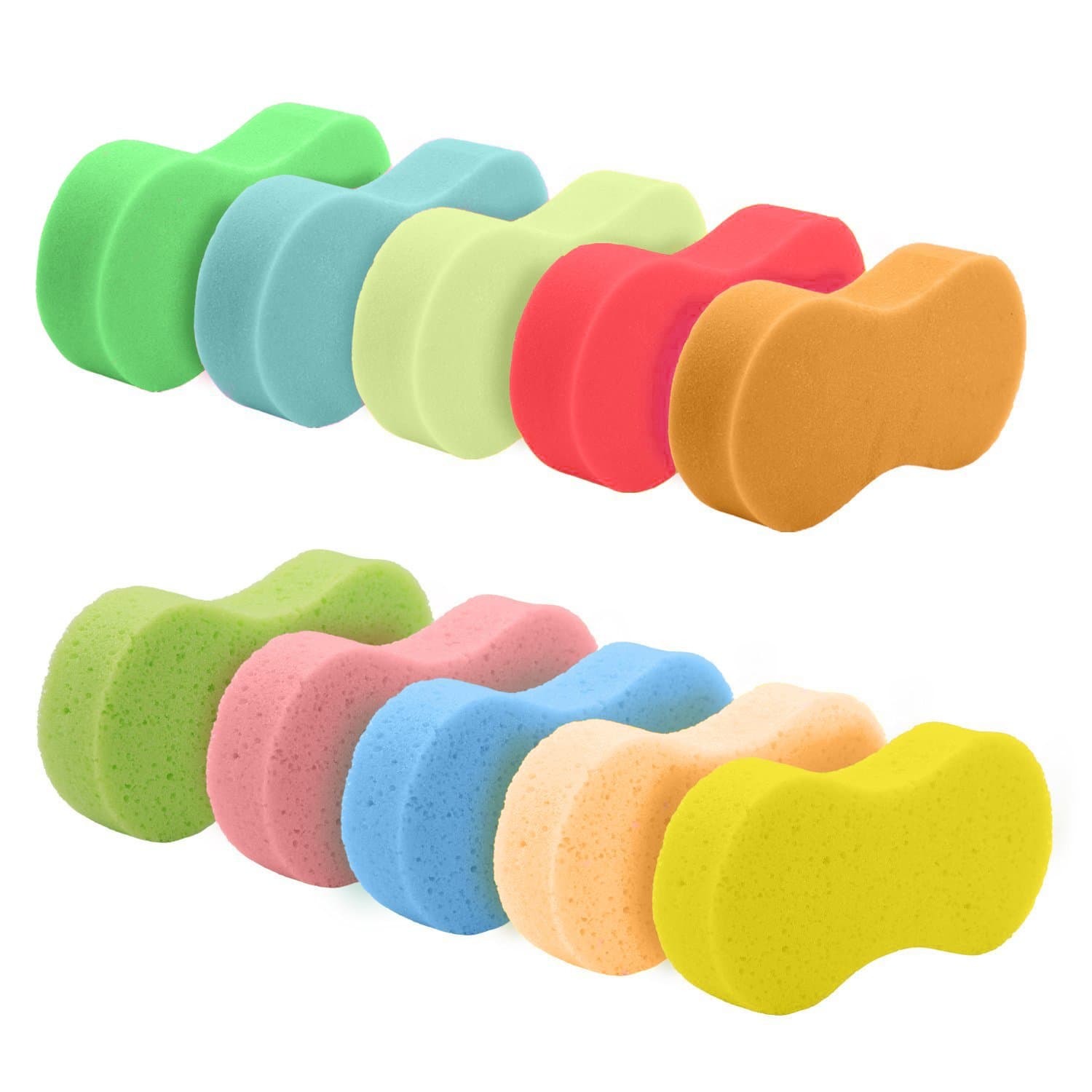 Car Wash Sponges 10pcs - 5 High Density Sponges and 5 Porous Cleaning Sponges for Car Cleaning and Polishing, Furniture Washing, New Design Multi-use Clean Tools (Random Color)