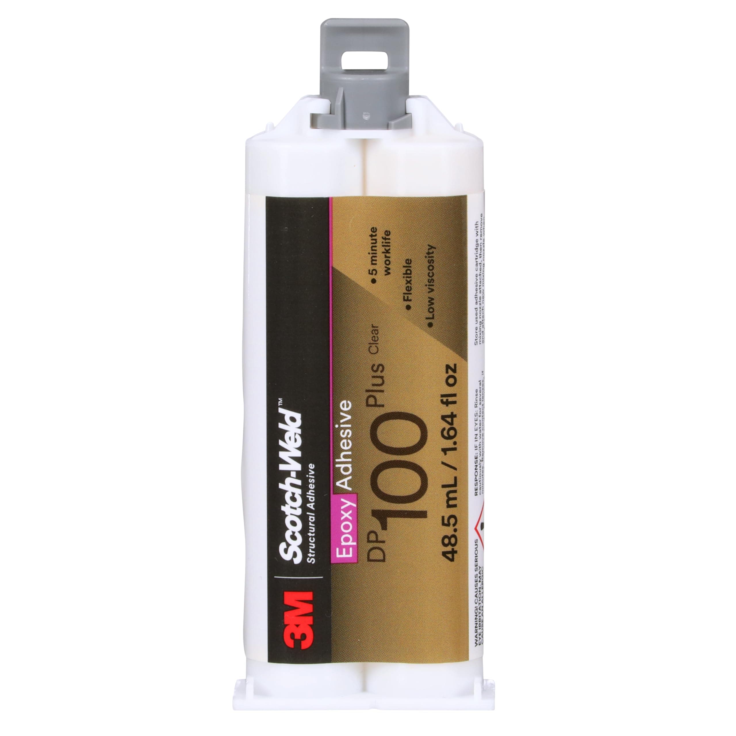 Scotch-Weld Epoxy Adhesive DP100 Plus, Clear, 48.5 mL Duo-Pak