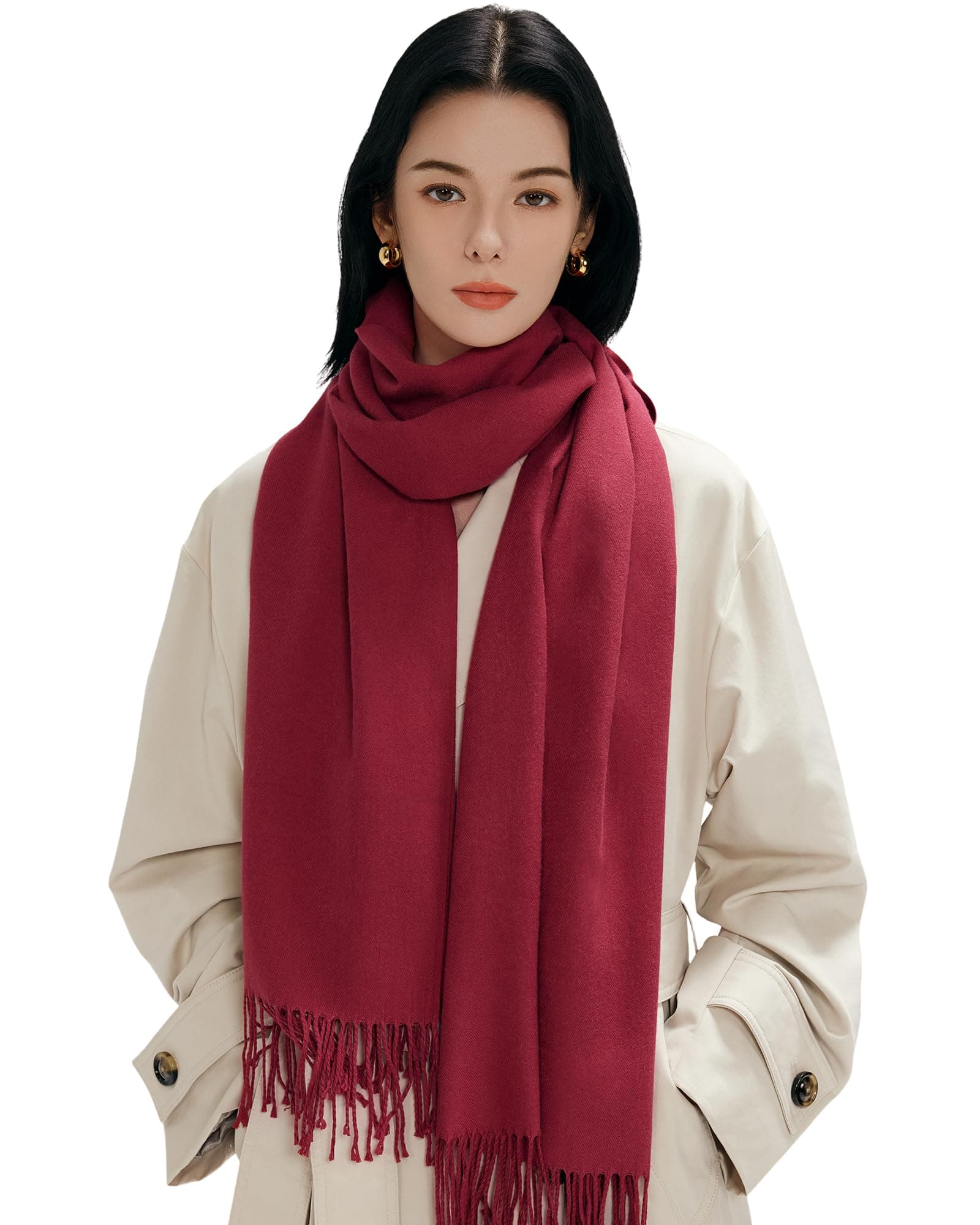 MaaMgic Womens Large Soft Cashmere Feel Pashmina Shawls Wraps Light Scarf, 12