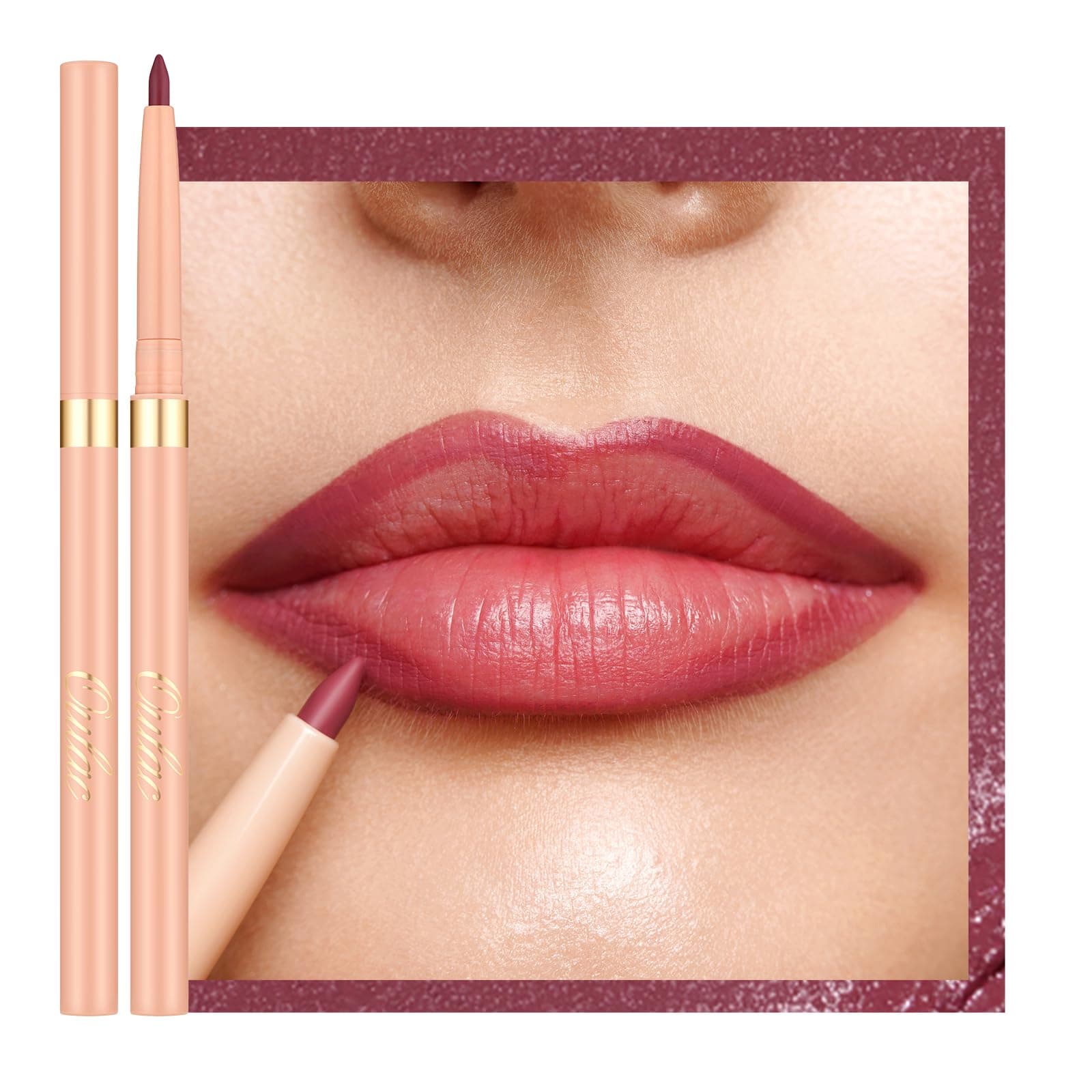 OULAC Matte Pink Lip Liner, Waterproof Lipliner Pencil Lasts 24H +, Highly Pigmented, Smooth and Smudge-proof Formula, Contour Your Lips, Vegan (05) Dried Rose