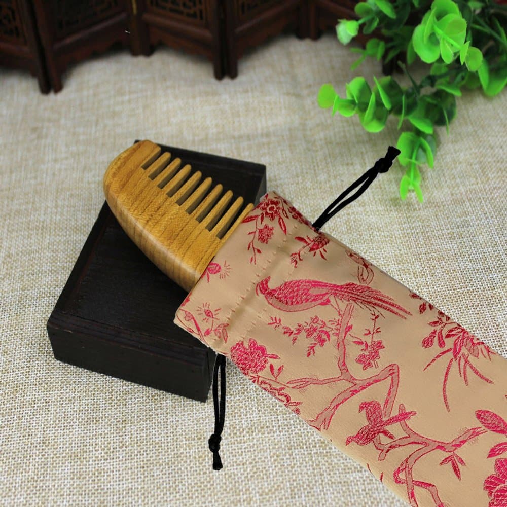 Yuan Hair Comb - Sandalwood Wide Tooth Detangling Comb for Curly Hair -Natural Wood Aroma Sandalwood Comb for Women, Men and Kids