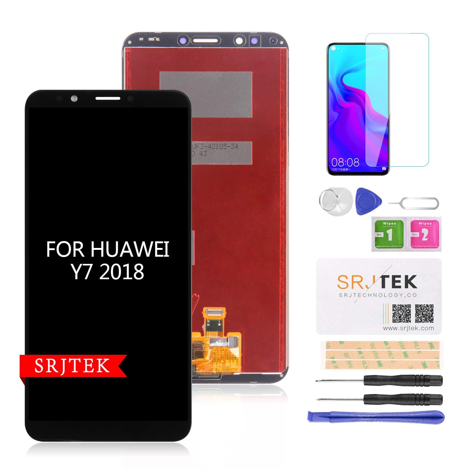 Screen Replacement for Huawei Y7 2018 LDN-L01 LDN-LX3/Y7 Prime 2018 LDN-L21 LDN-LX2 LDN-TL10/Y7 Pro 2018/Nova 2 Lite 5.99" LCD Display Touch Digitizer Panel Full Assembly