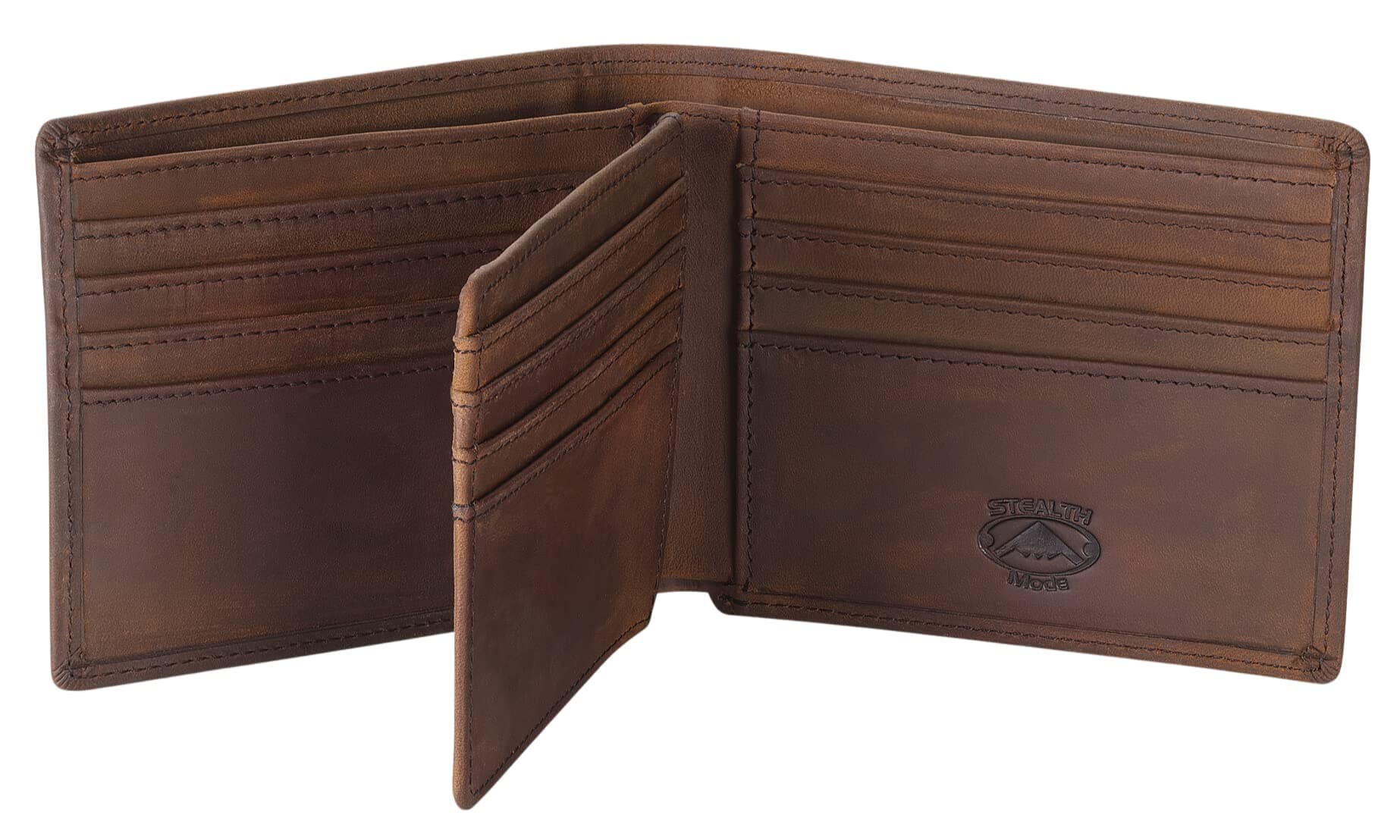 Leather Bifold Wallet for Men With ID Window and RFID Blocking