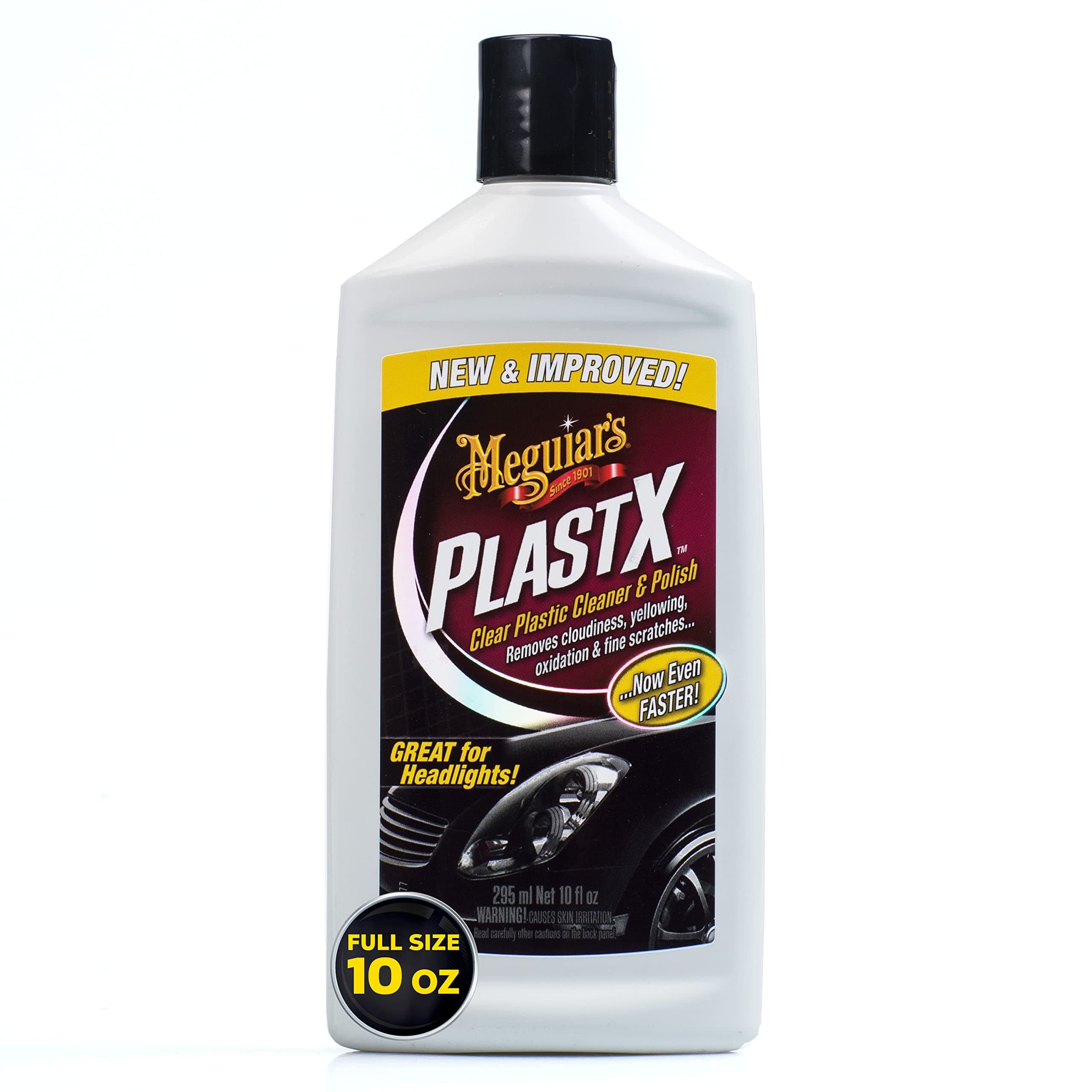 Meguiar's PlastX Clear Plastic Cleaner and Polish for Cars, Great for Headlights - G12310C