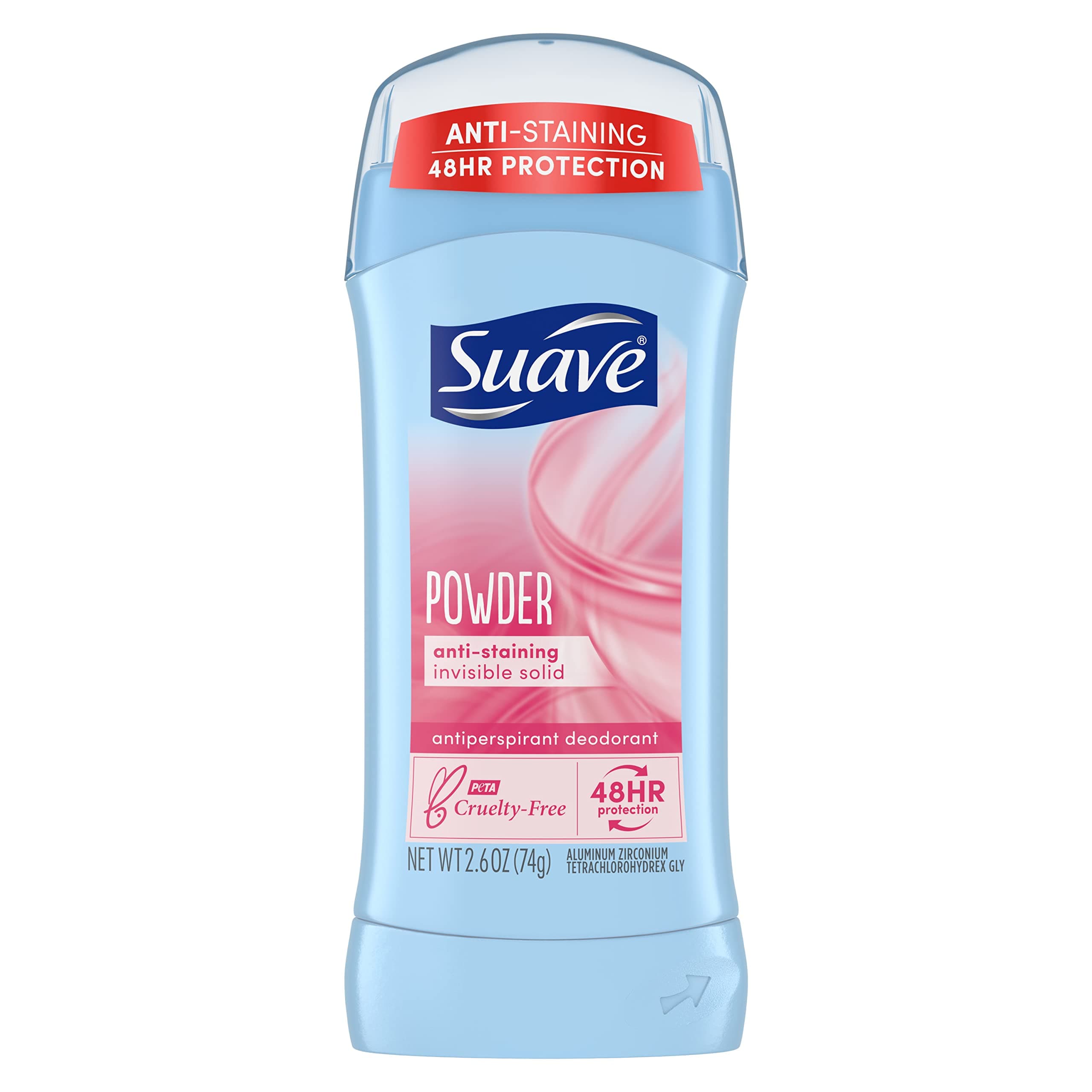 Suave 24 Hour Protection Powder Invisible Solid Anti-Perspirant Deodorant Stick, 2.6 Ounce