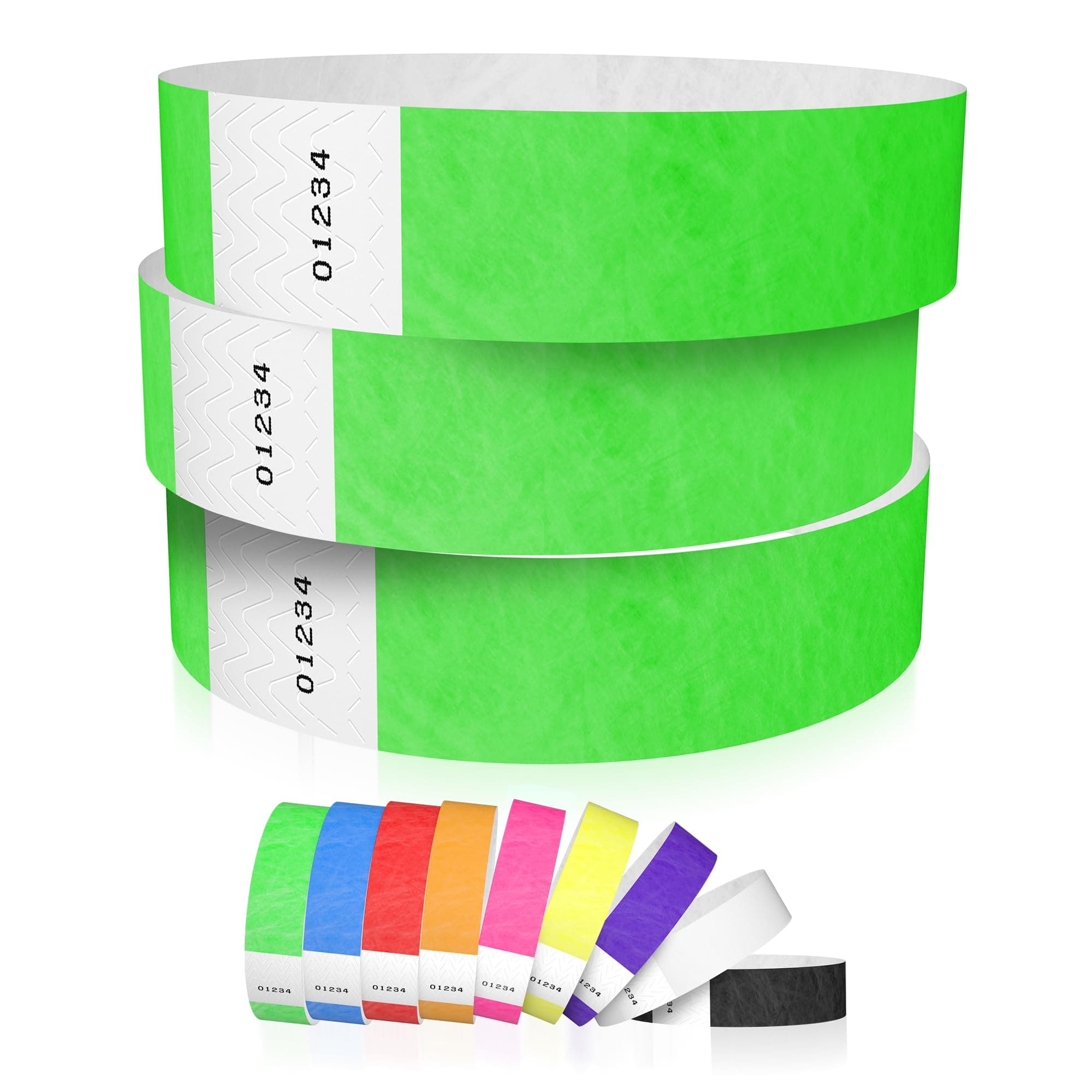600 WristCo Neon Green Tyvek Wristbands for Events - Tamper-Proof Design & Fluorescent Color Prevent Reuse Premium-Grade Bracelets for Hospital & Medical ID, Party & VIP Identification